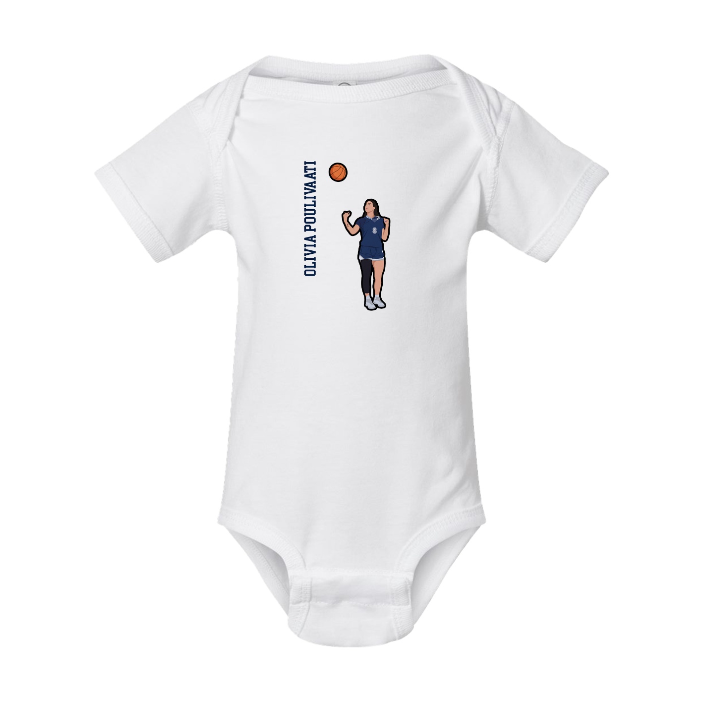 Baby Onesie — Name Vertical in White