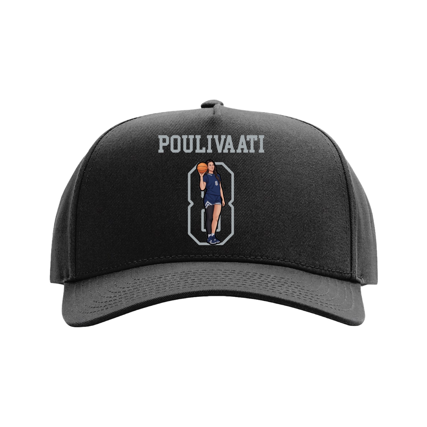 Full Fabric Five-Panel Champ Cap — Shirsey in Black