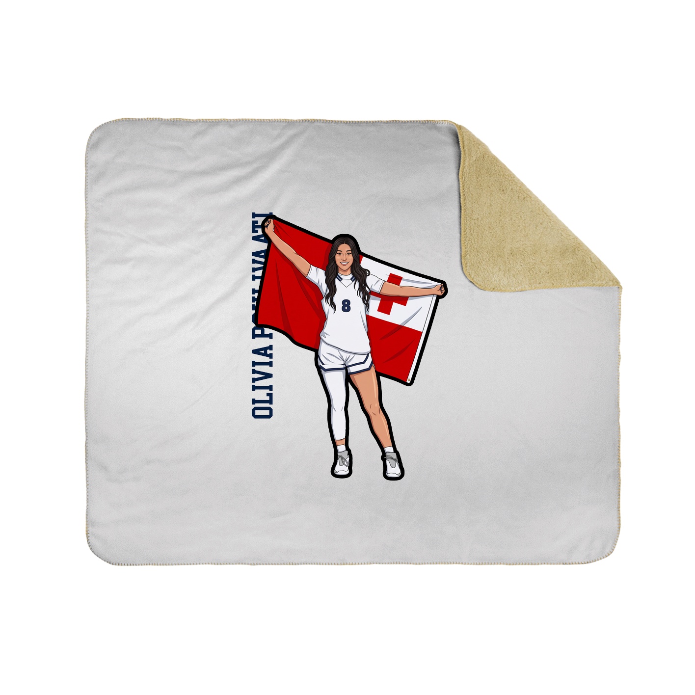 Throw Blanket — Name Vertical in White