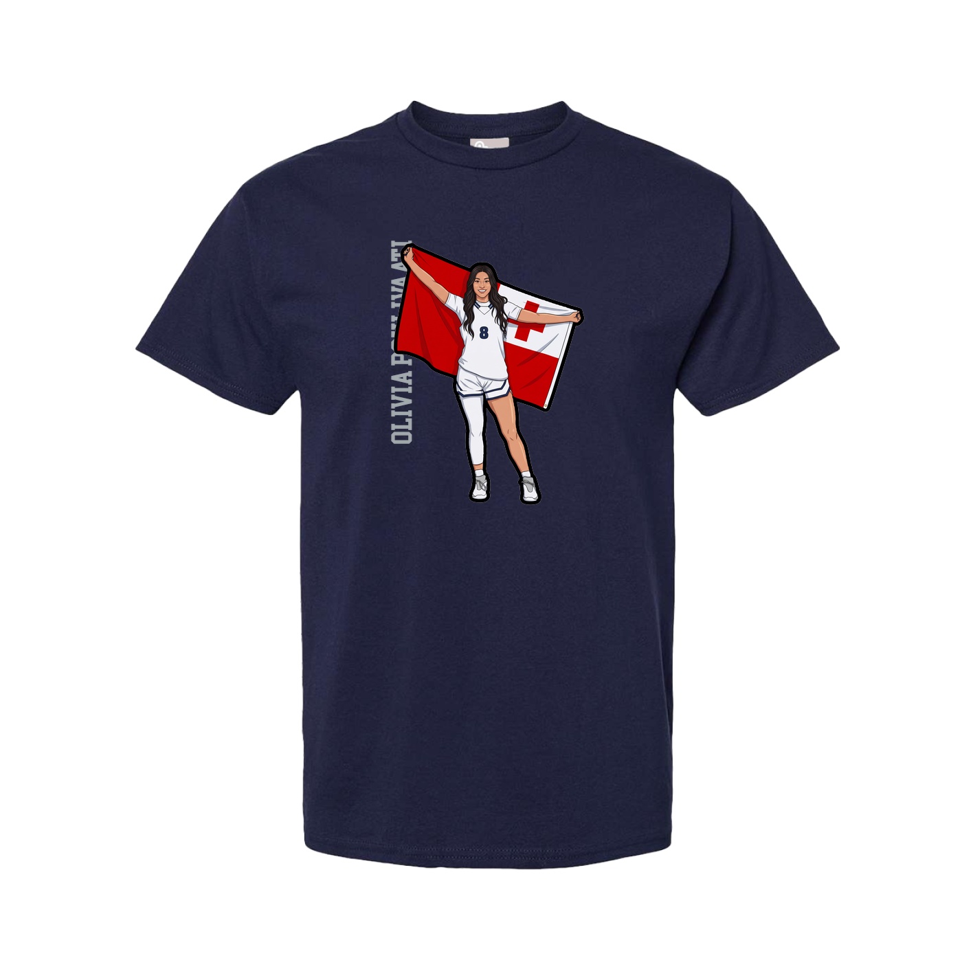 Tee — Name Vertical in Navy