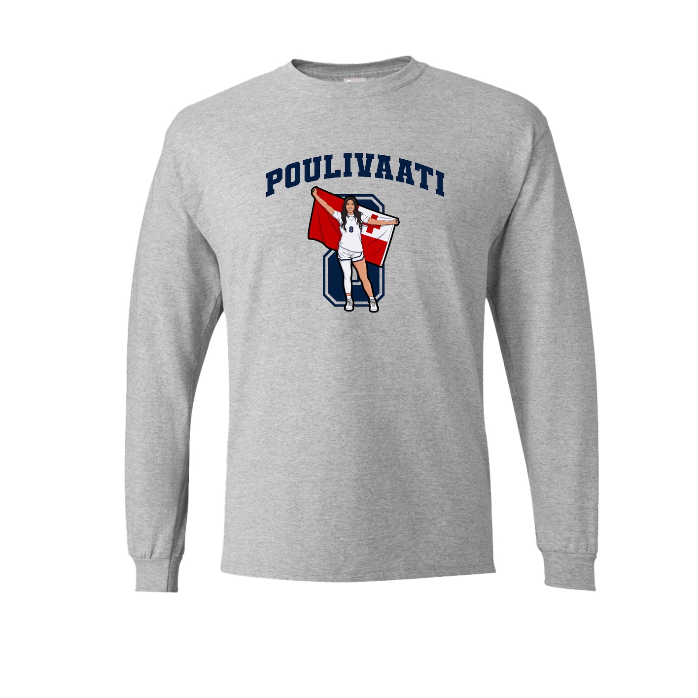Long Sleeve Tee — Number in Grey