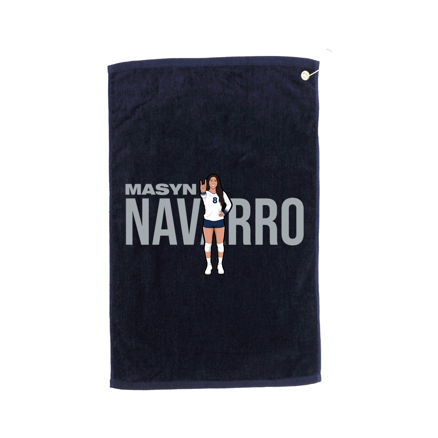 Golf Towel — Player Name in Navy