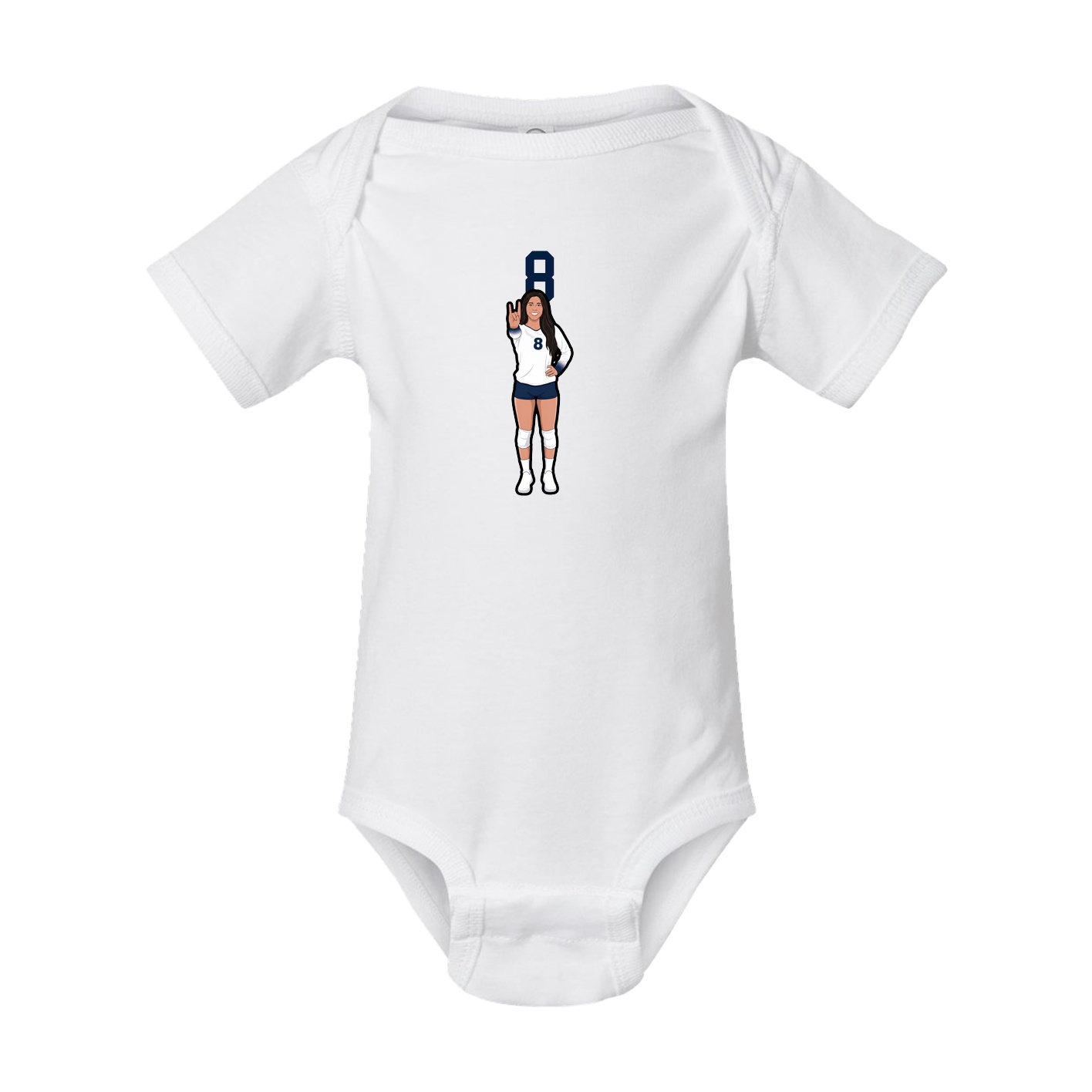 Baby Onesie — Number Top in White