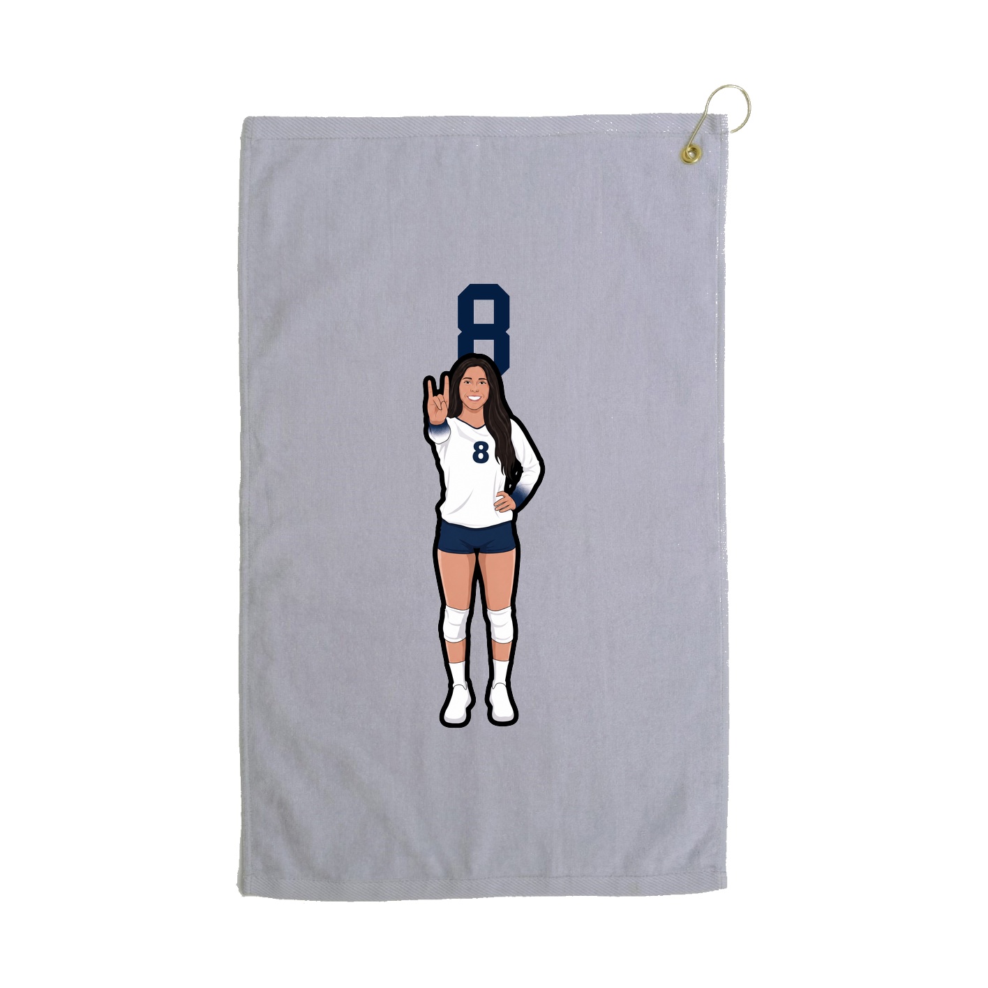 Golf Towel — Number Top in Grey