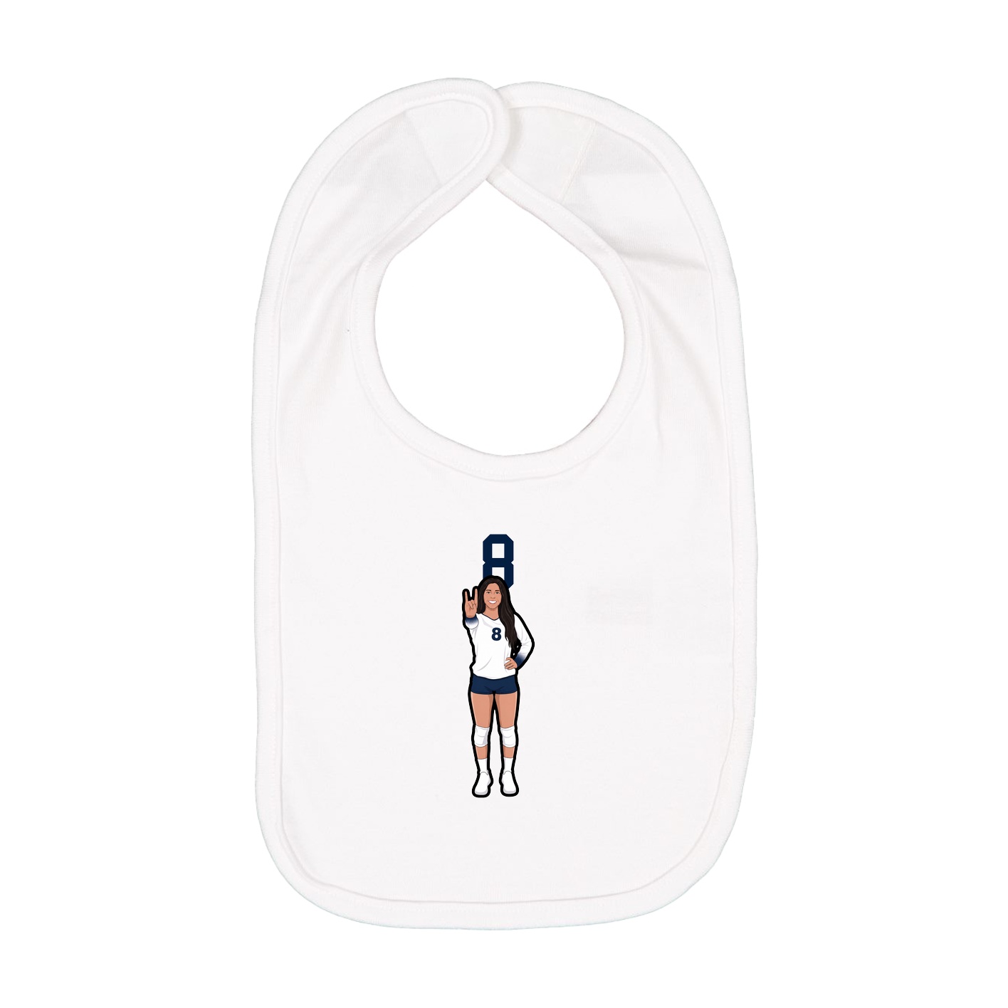 Infant Bib — Number Top in White