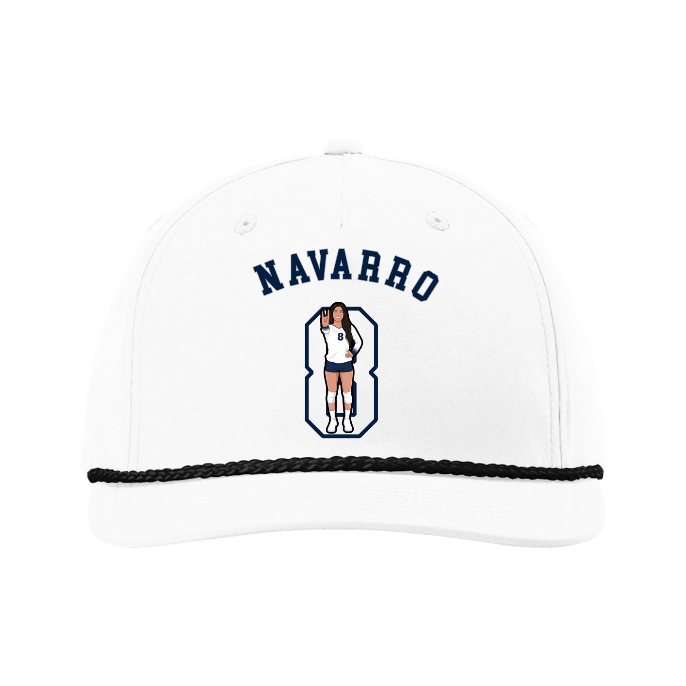 Five-Panel Classic Rope Cap — Shirsey Arch in White