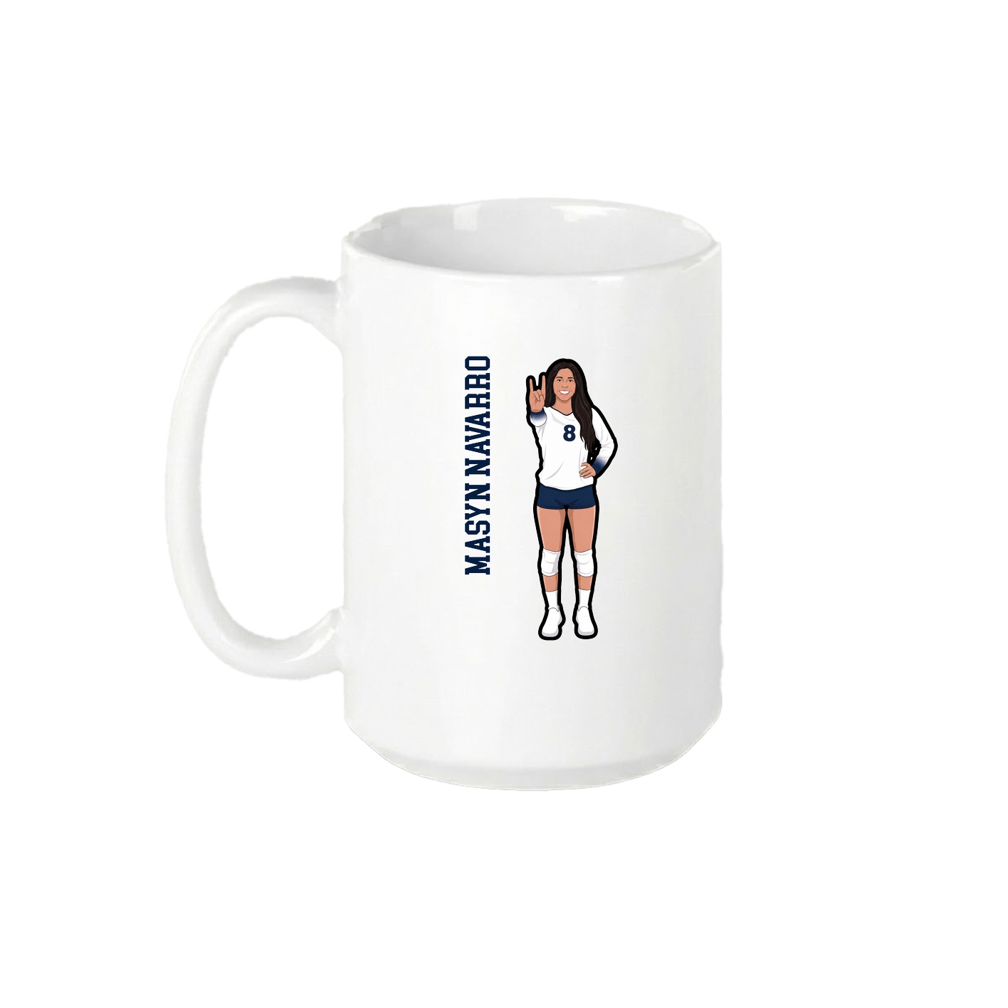 15oz Coffee Mug — Name Vertical in White