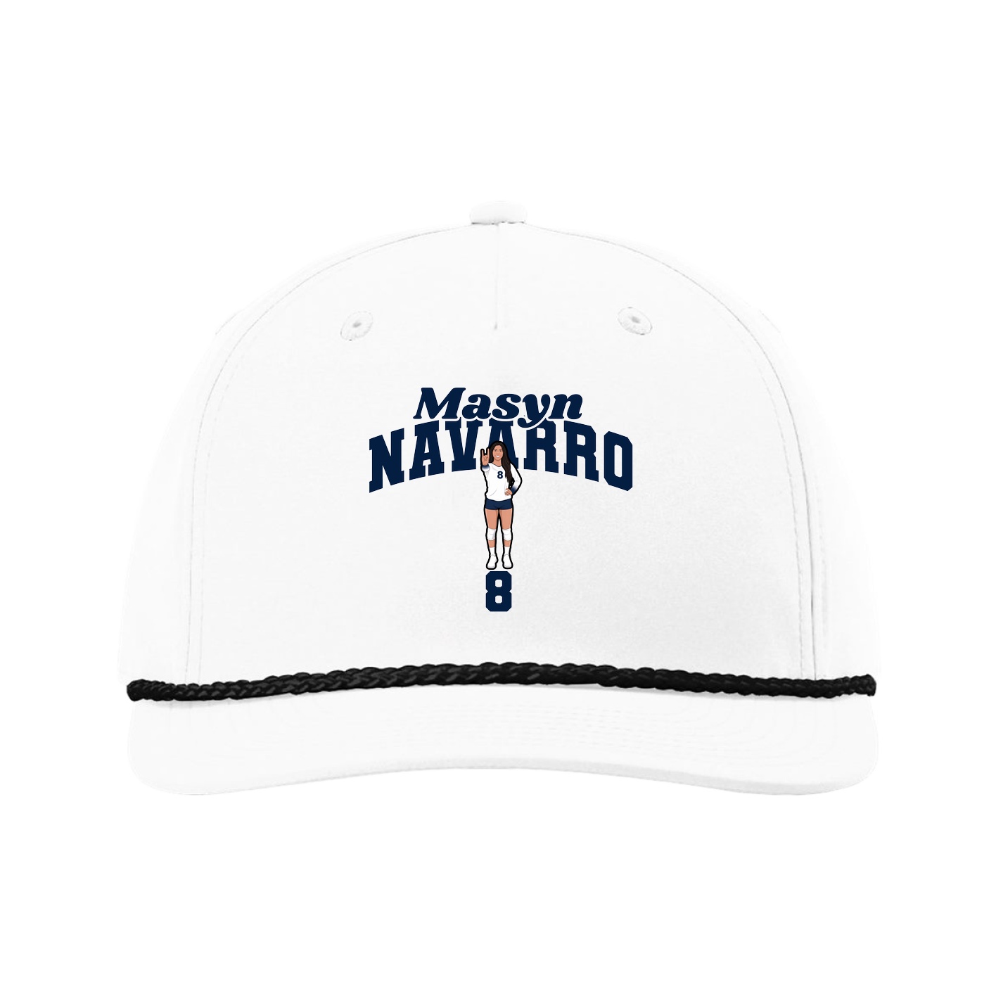 Five-Panel Classic Rope Cap — Signature Arch in White