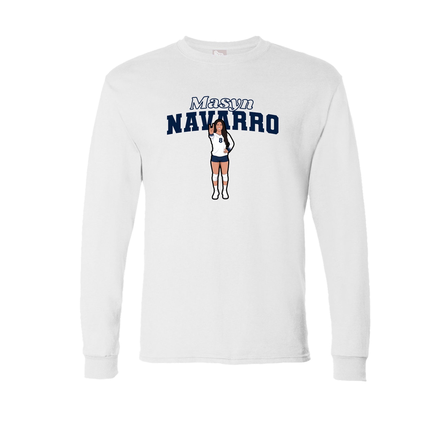 Long Sleeve Tee — Name Arch in White