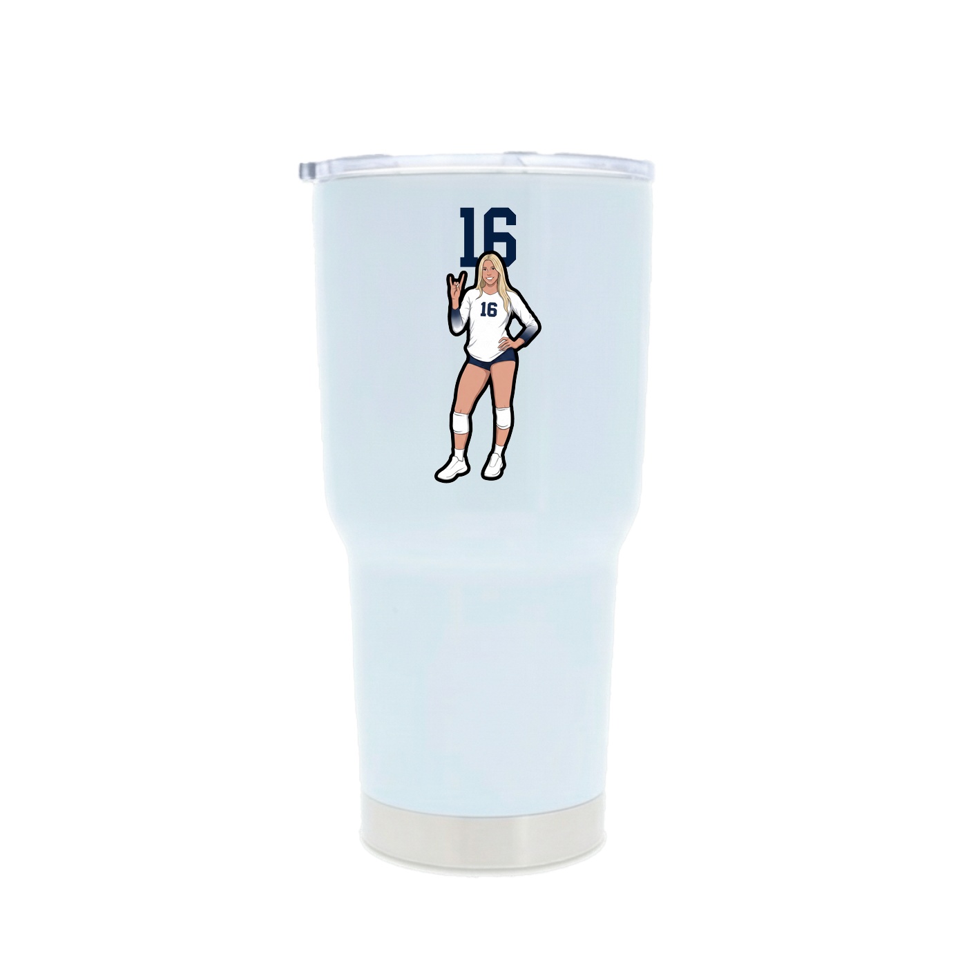 30oz Stainless Steel Tumbler — Number Top in White
