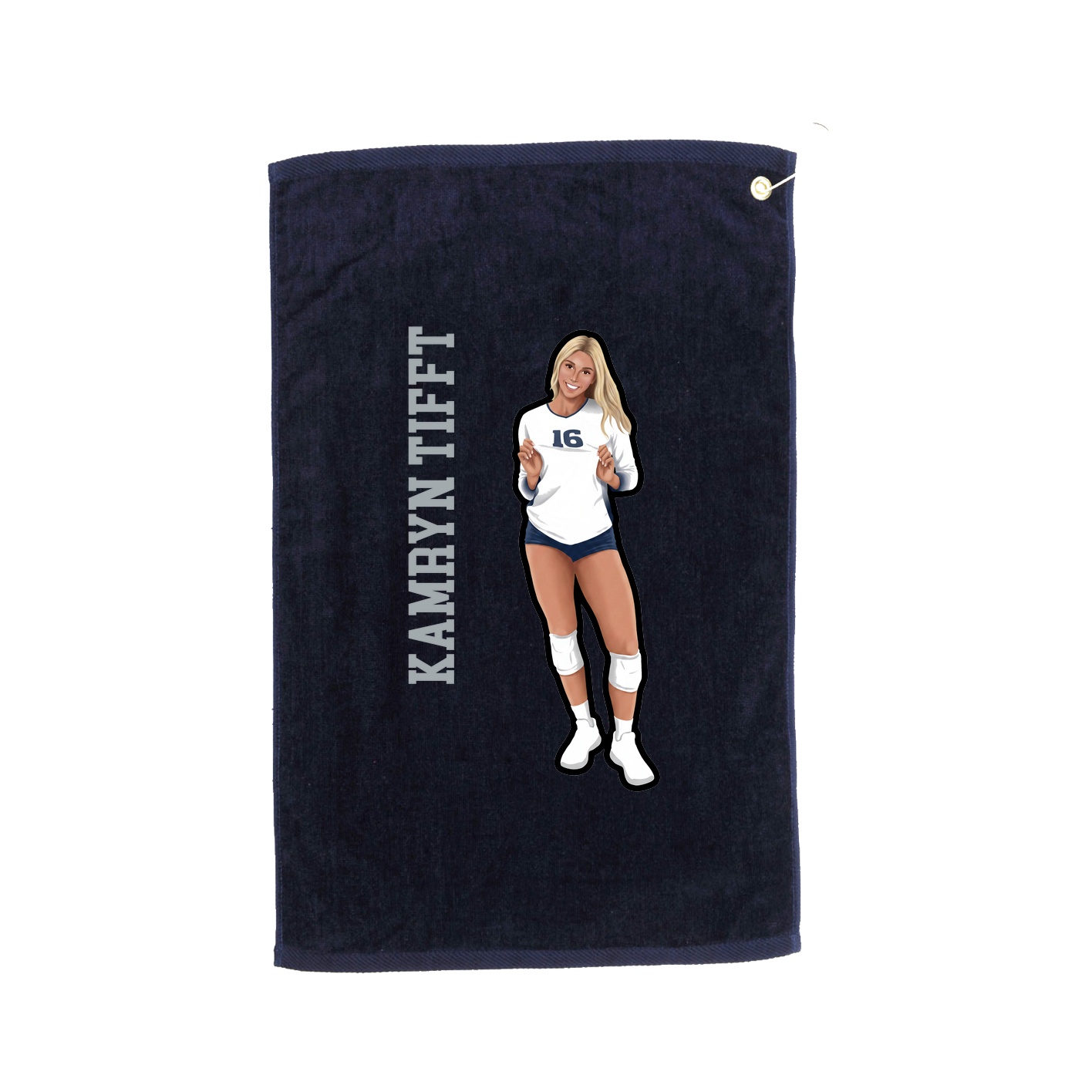 Golf Towel — Name Vertical in Navy