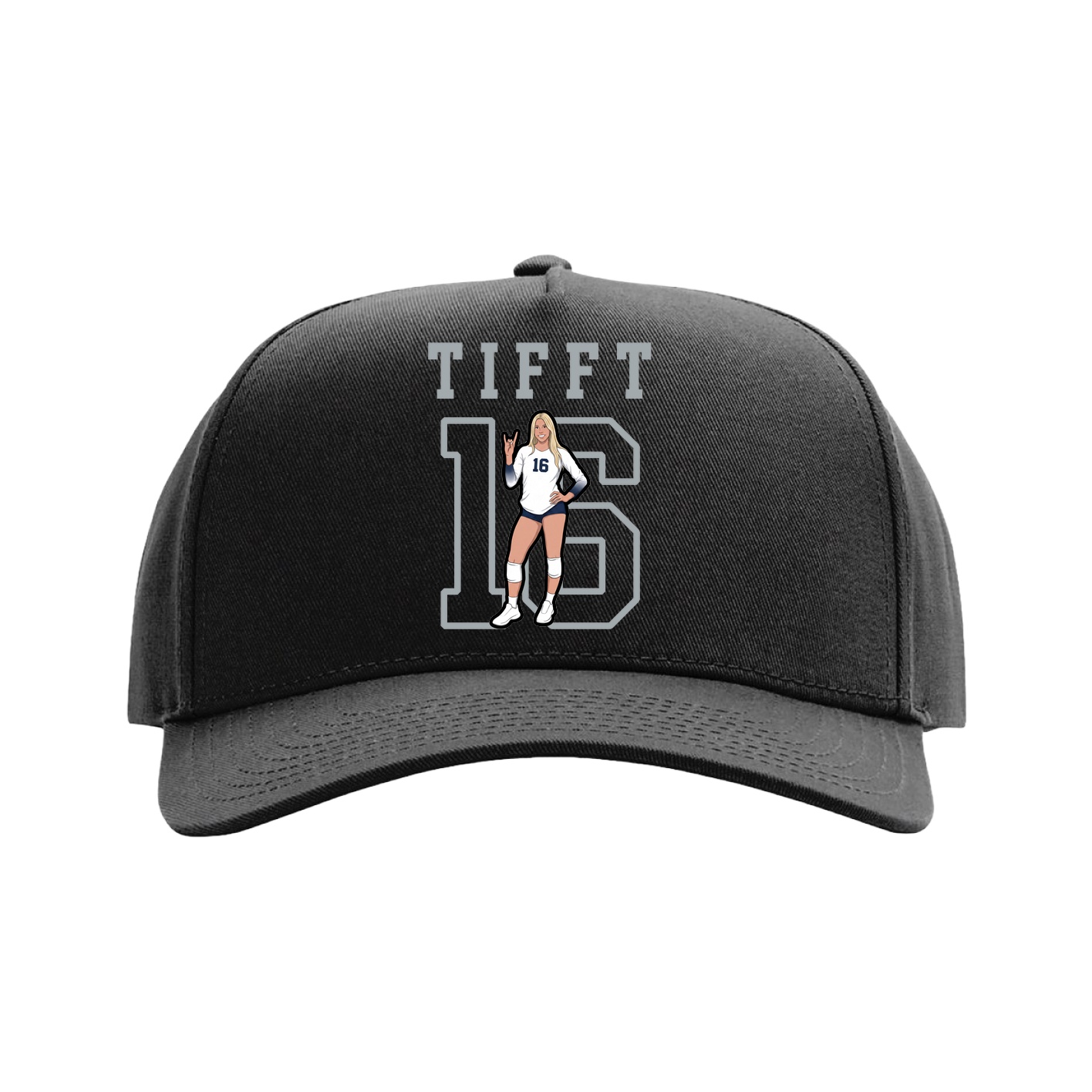Full Fabric Five-Panel Champ Cap — Shirsey in Black