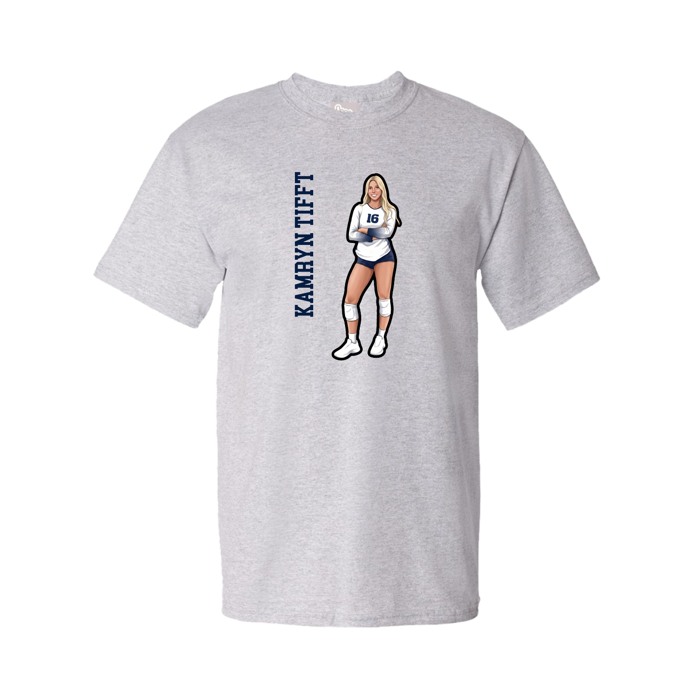 Tee — Name Vertical in Grey