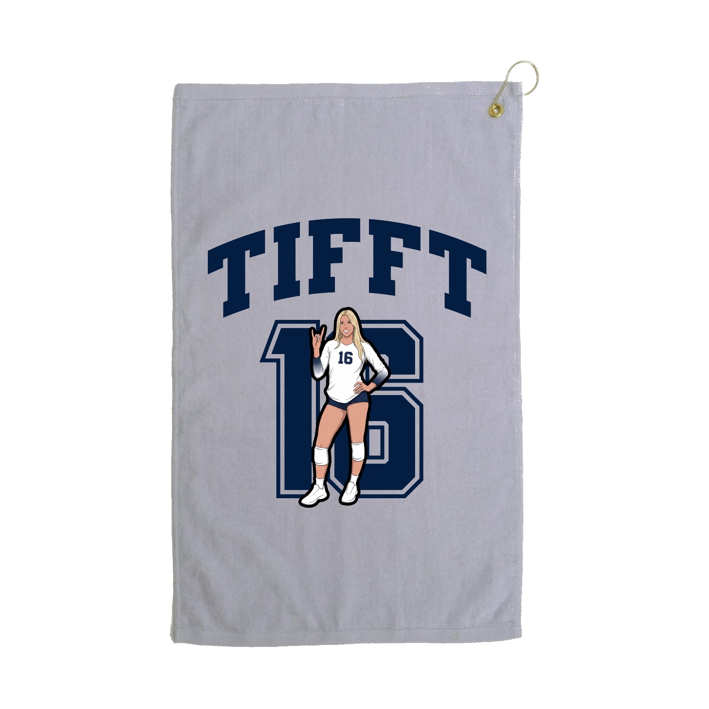 Golf Towel — Number in Grey