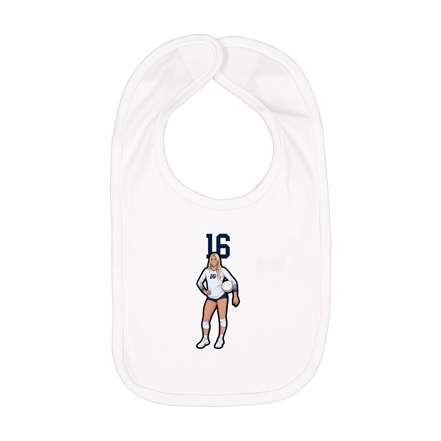 Infant Bib — Number Top in White