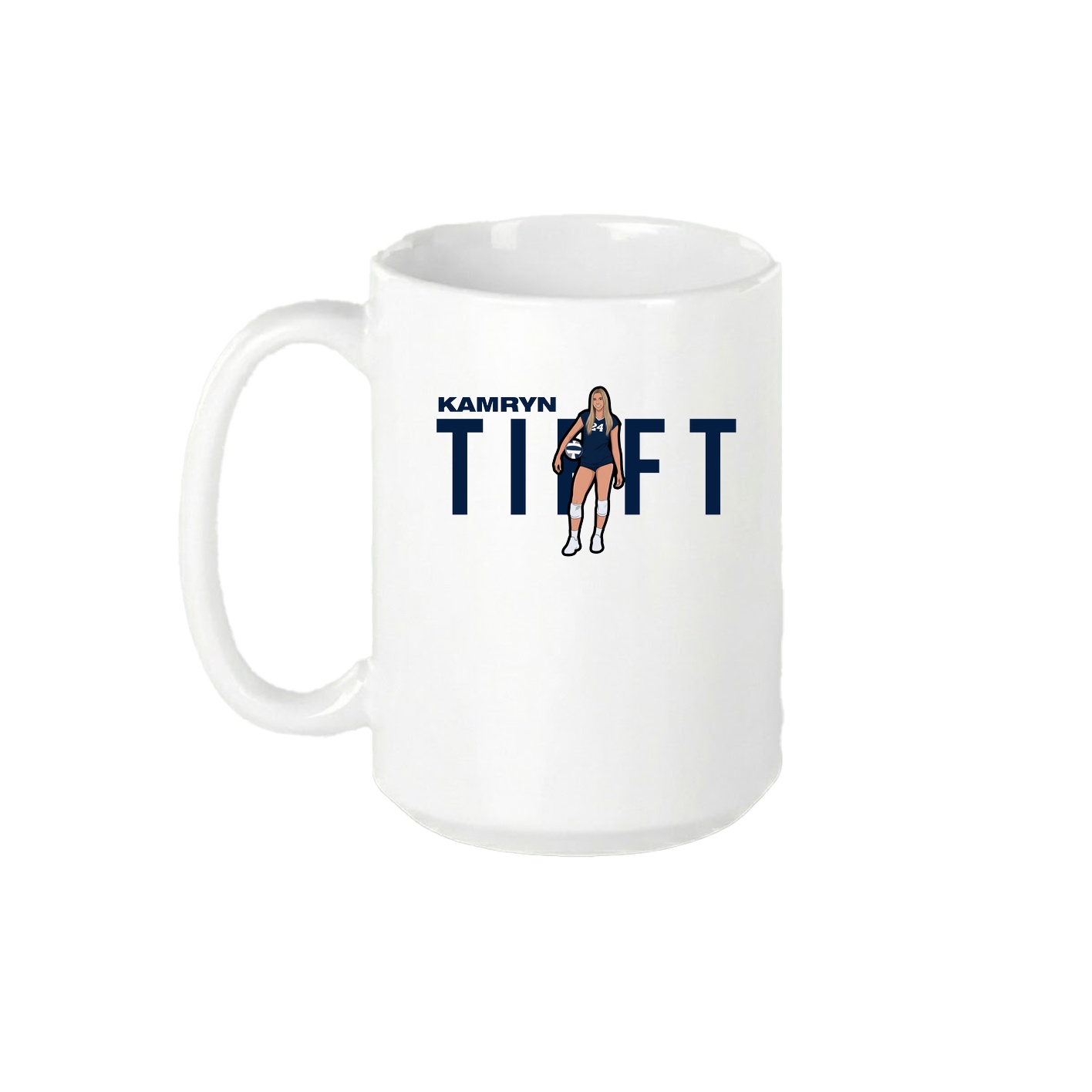 15oz Coffee Mug — Player Name in White