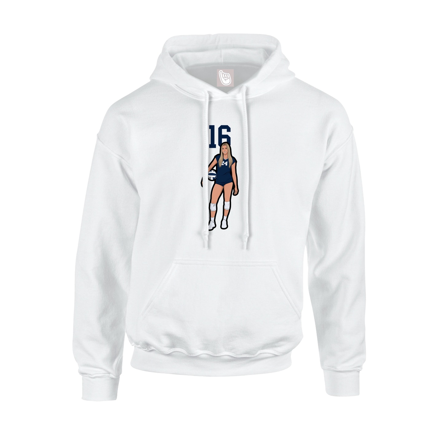 Hoodie — Number Top in White