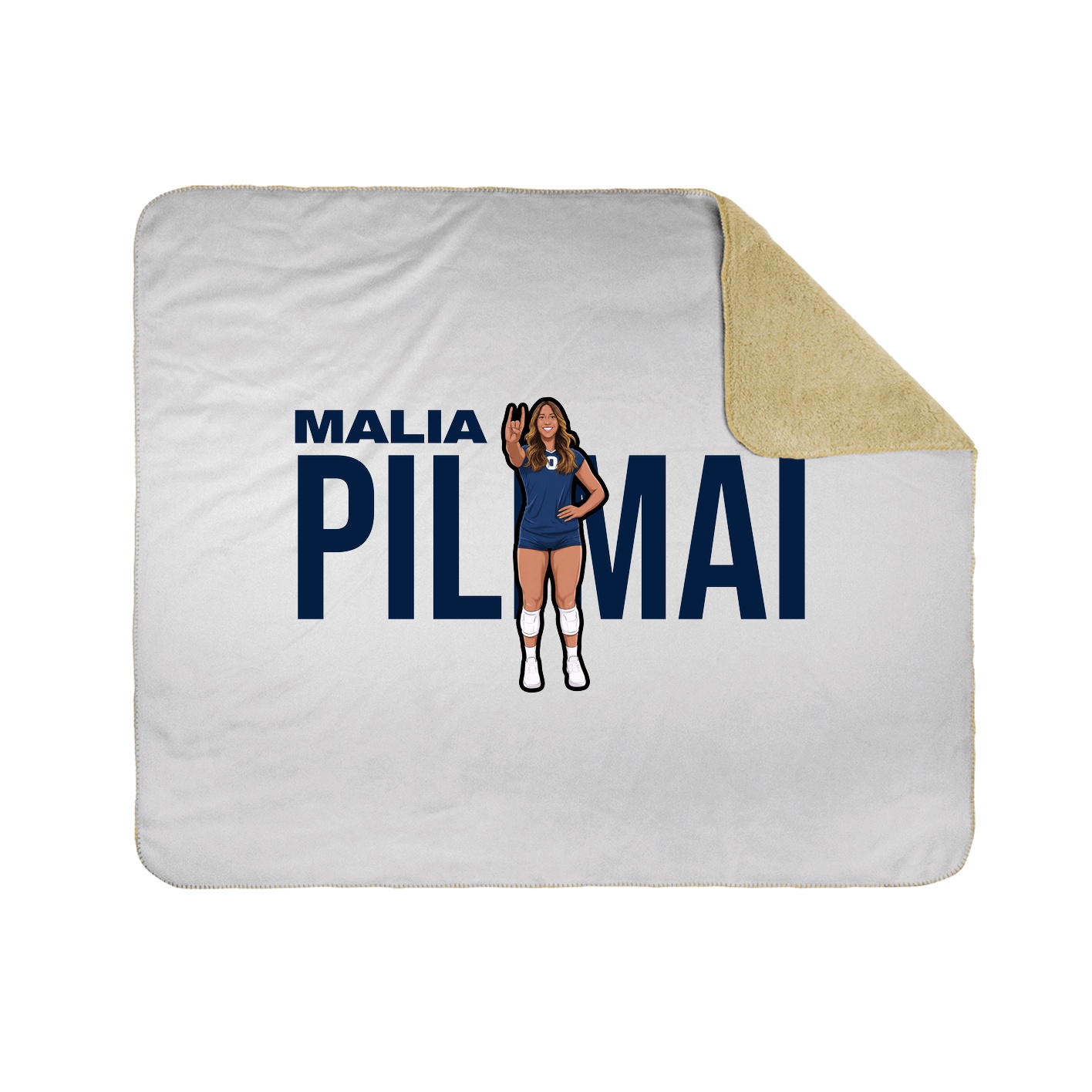Throw Blanket — Player Name in White