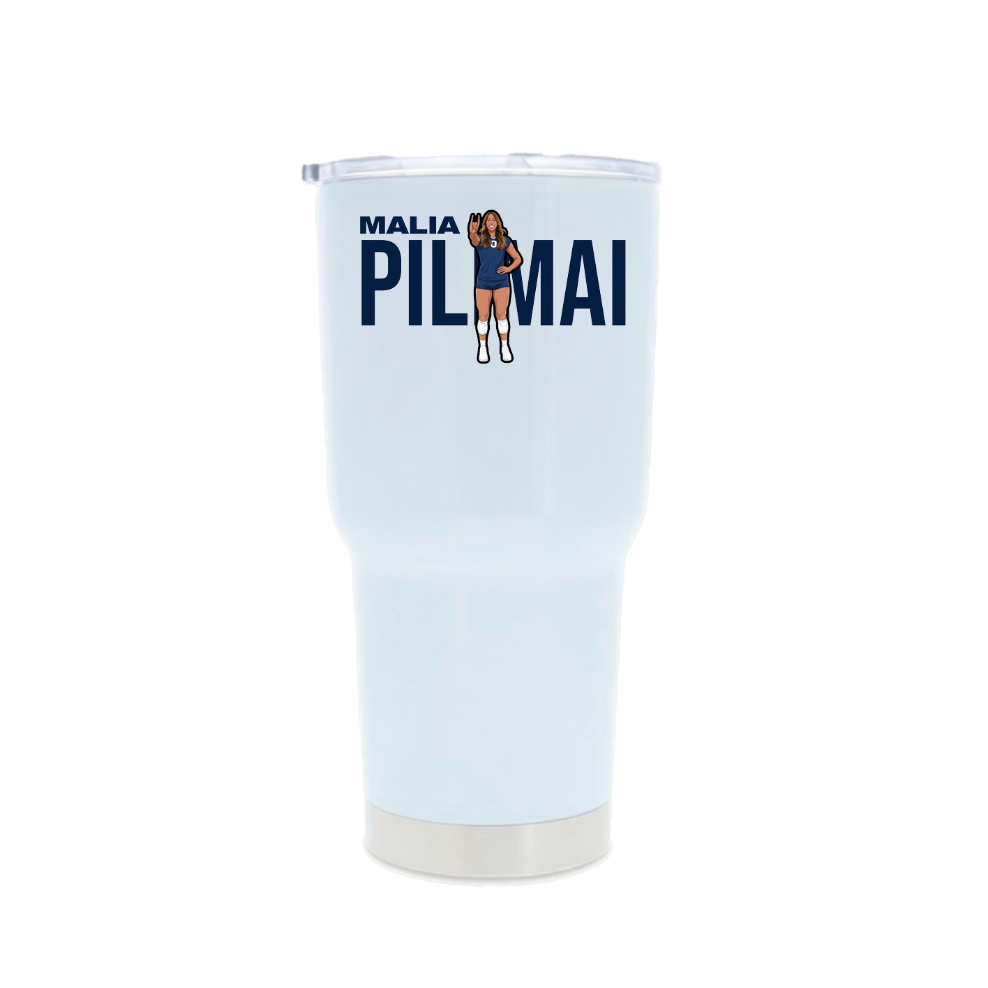 30oz Stainless Steel Tumbler — Player Name in White