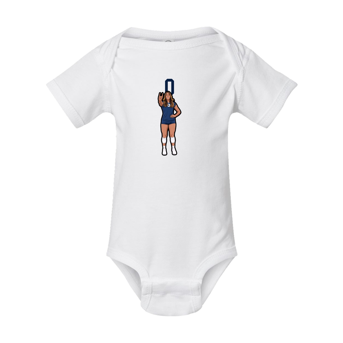 Baby Onesie — Number Top in White