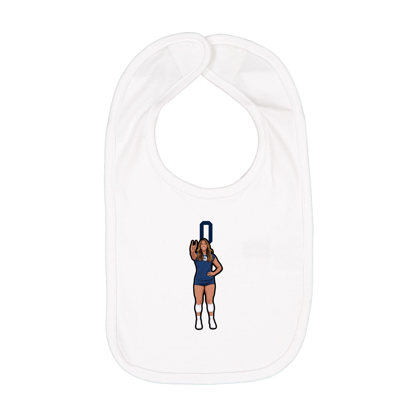 Infant Bib — Number Top in White
