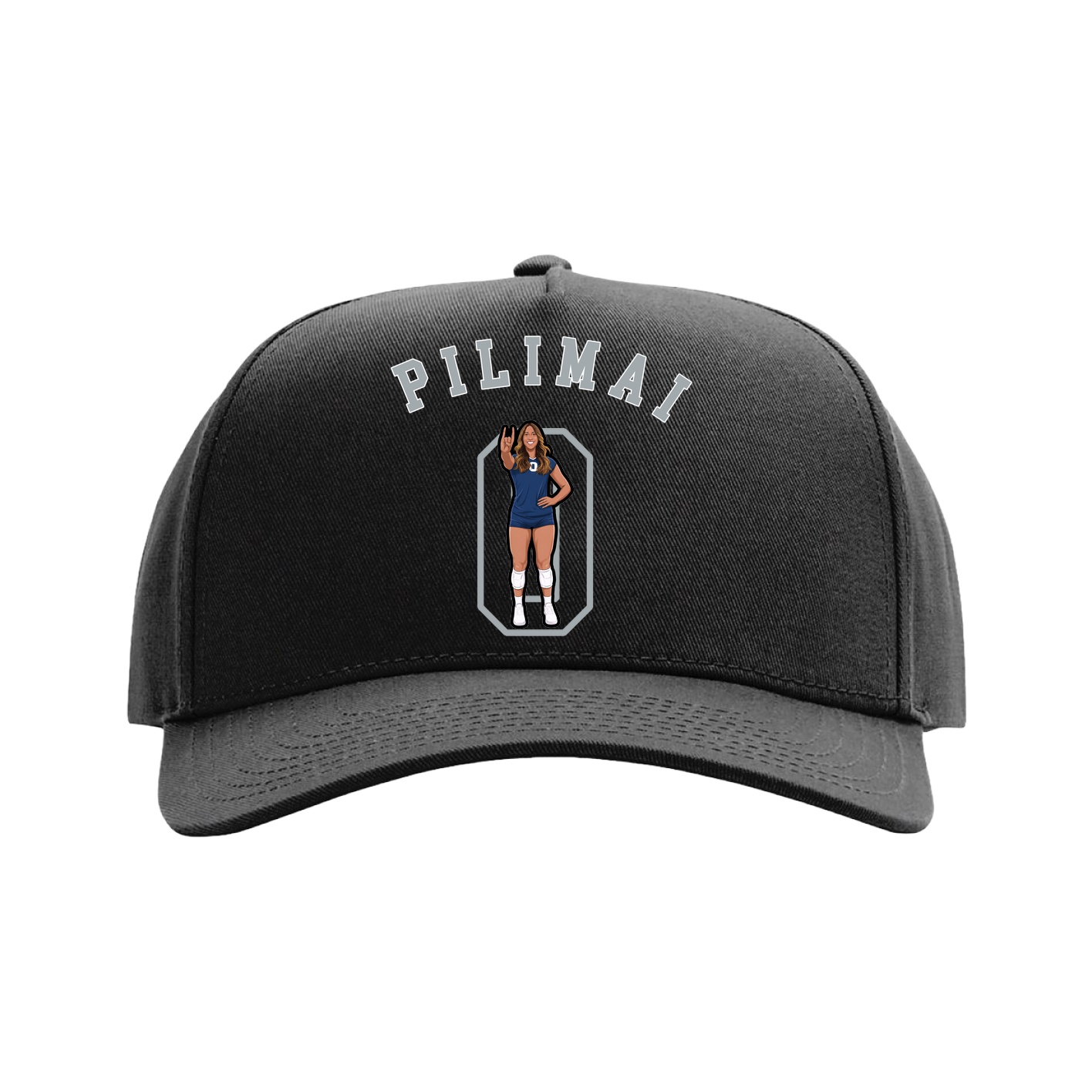 Full Fabric Five-Panel Champ Cap — Shirsey Arch in Black