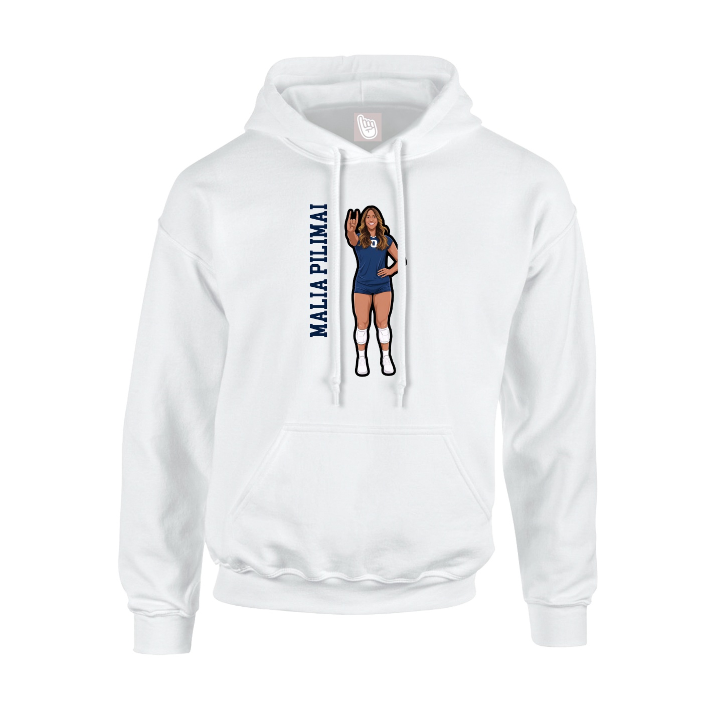 Hoodie — Name Vertical in White