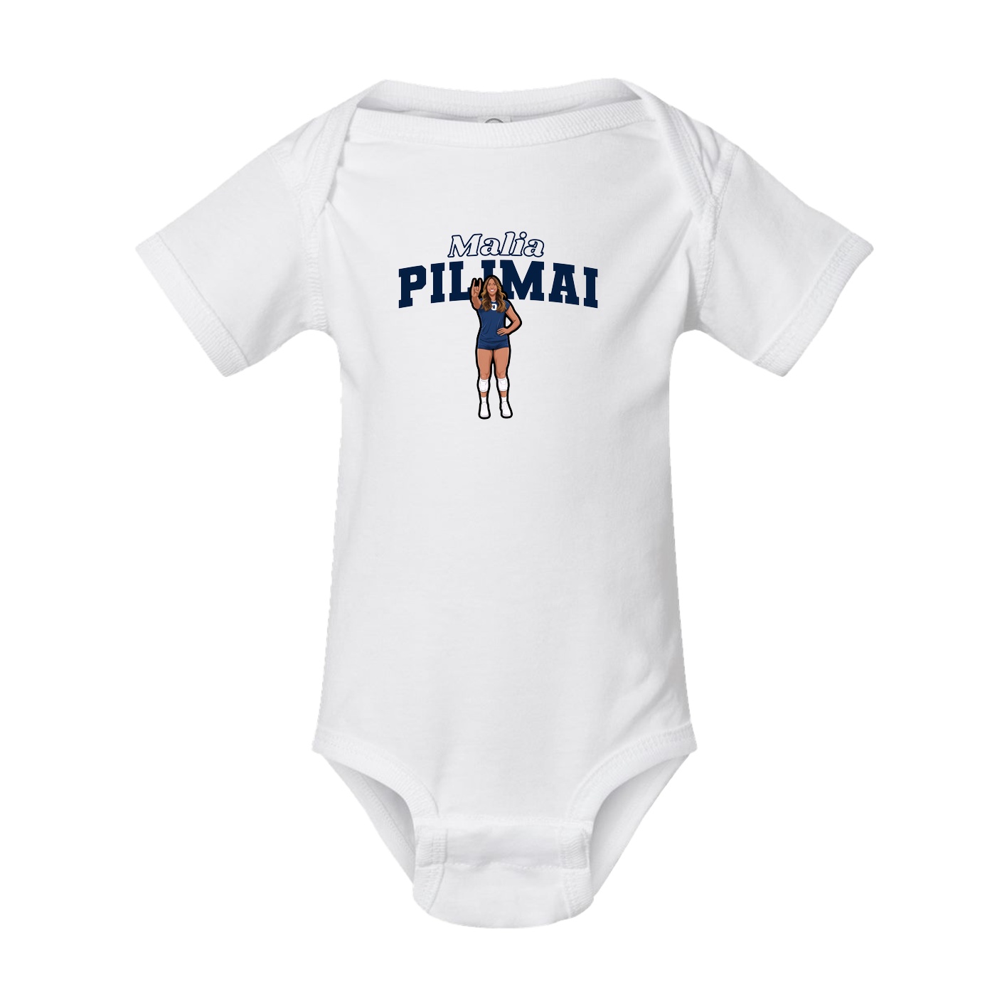 Baby Onesie — Name Arch in White