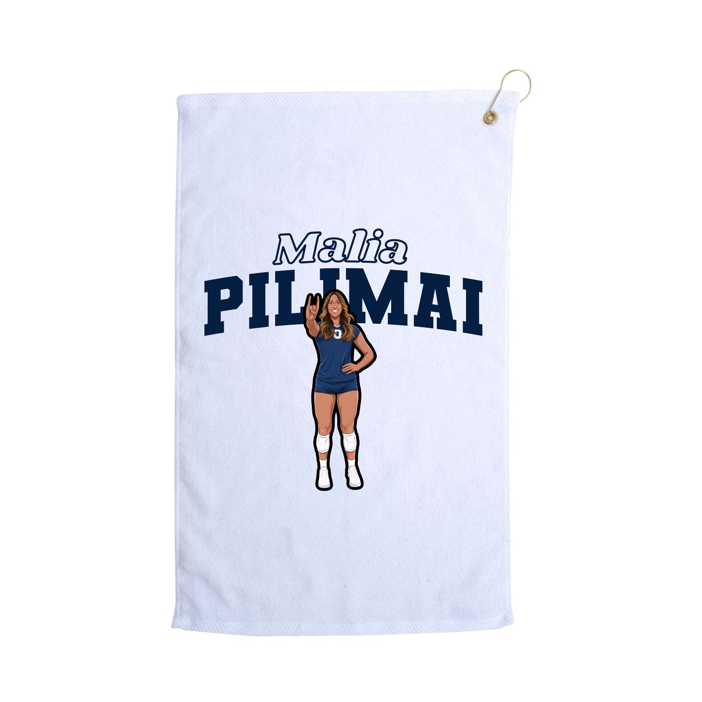 Golf Towel — Name Arch in White
