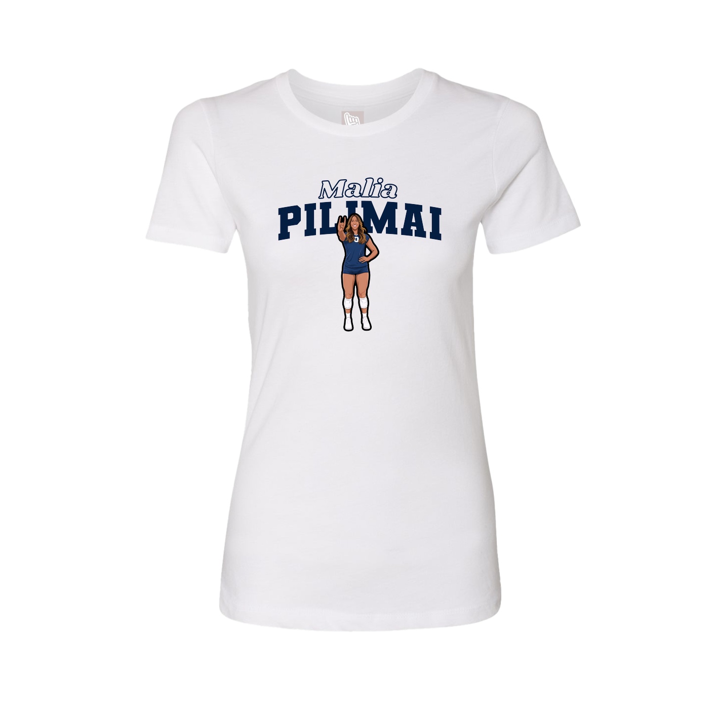 Fitted Women's Tee — Name Arch in White