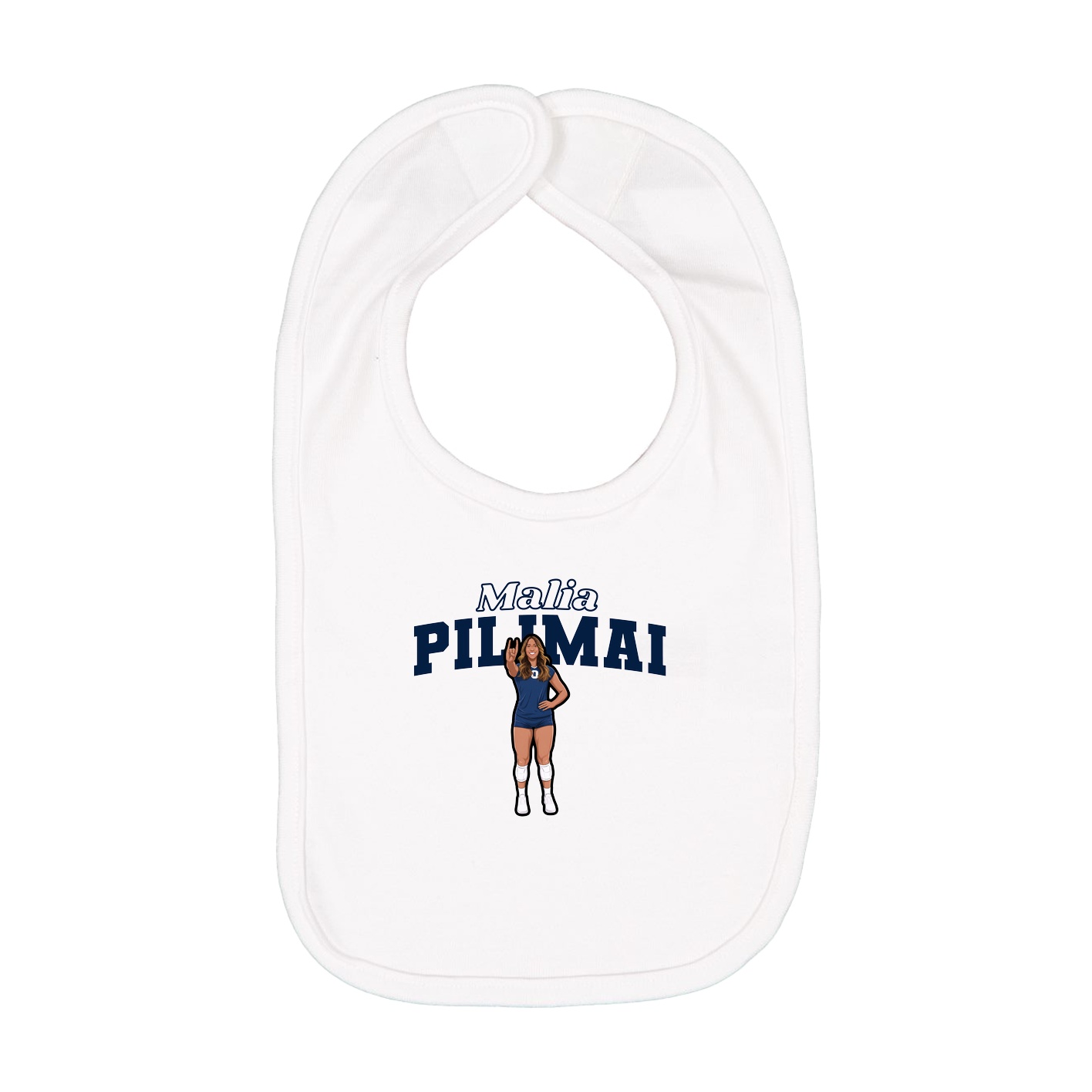 Infant Bib — Name Arch in White