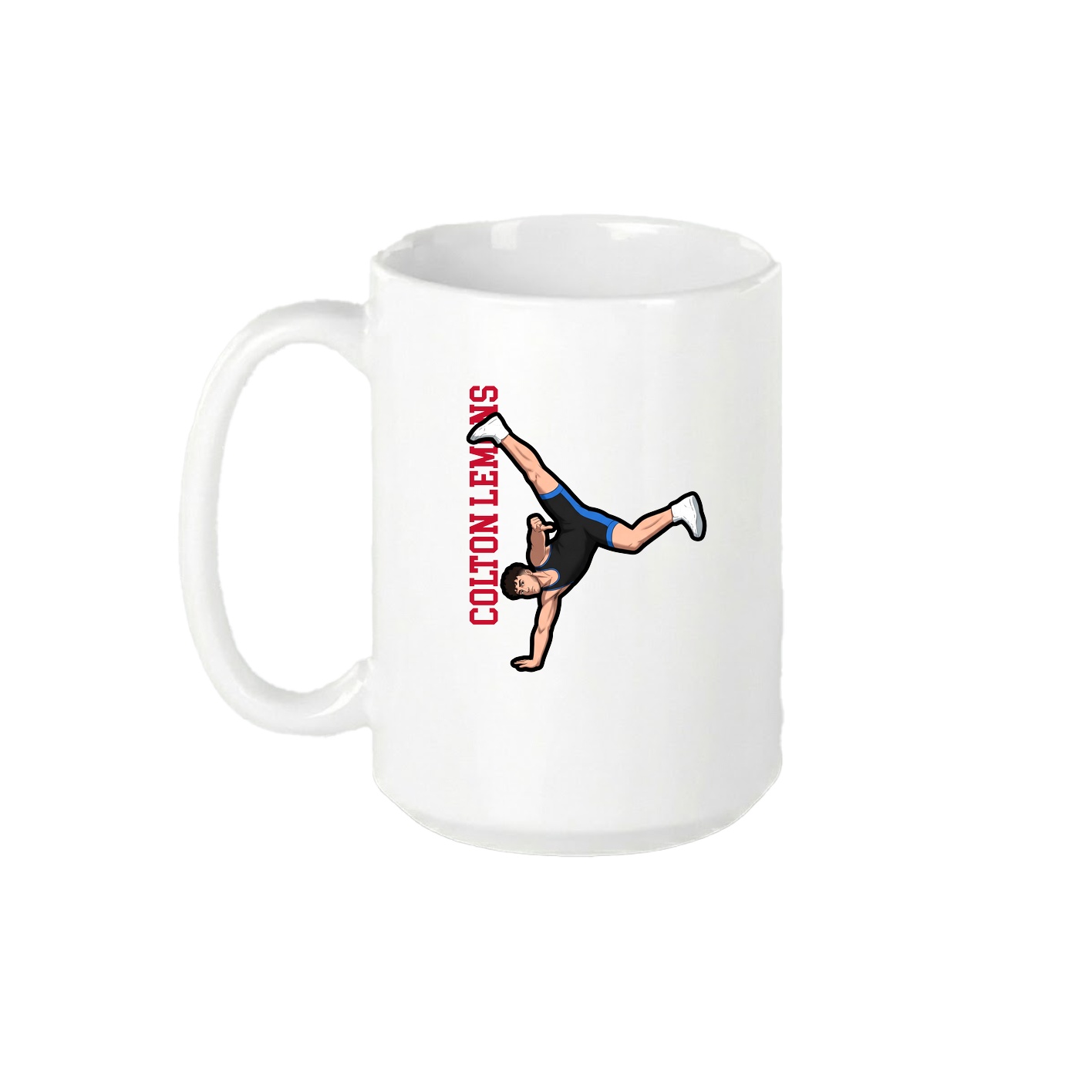 15oz Coffee Mug — Name Vertical in White