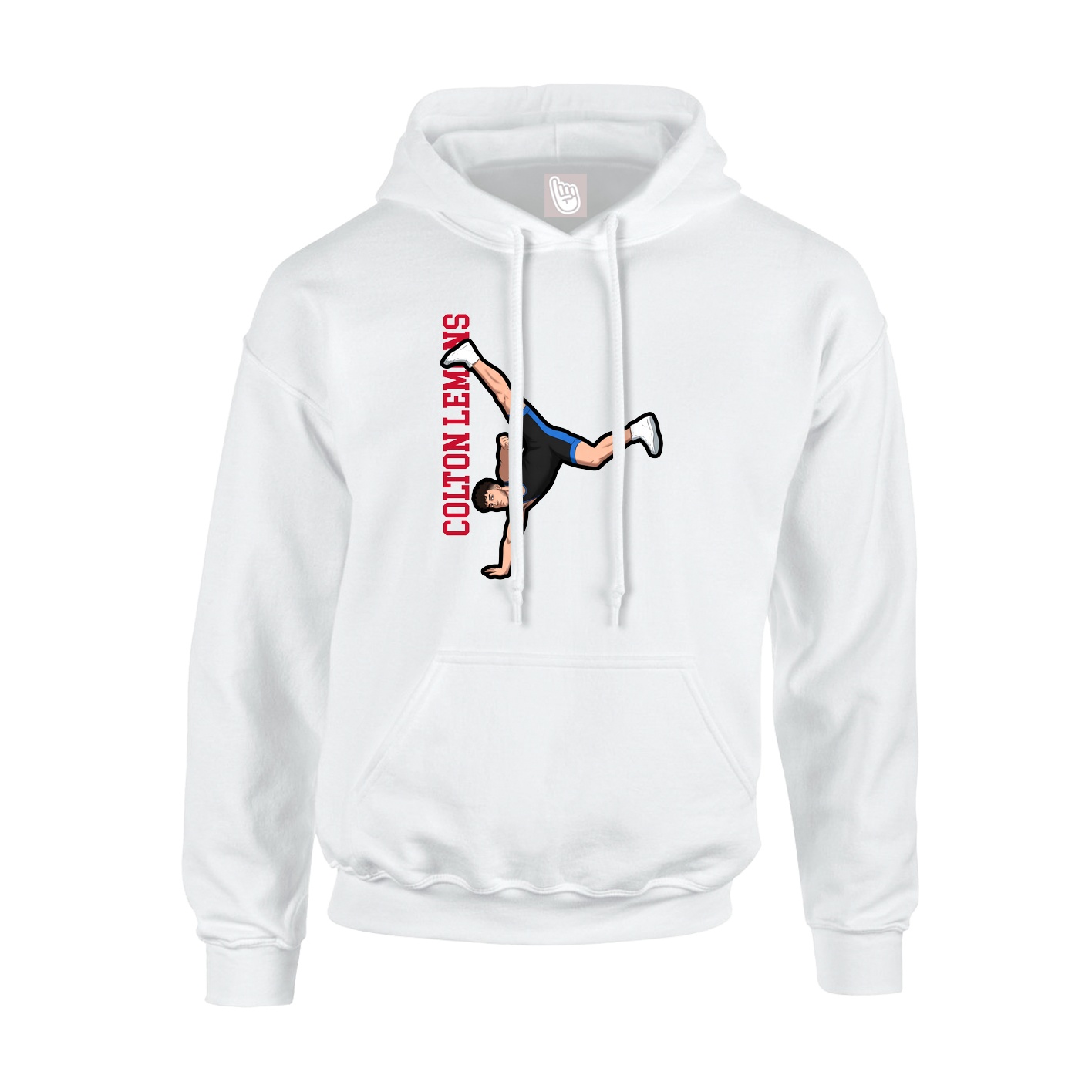 Youth Hoodie — Name Vertical in White