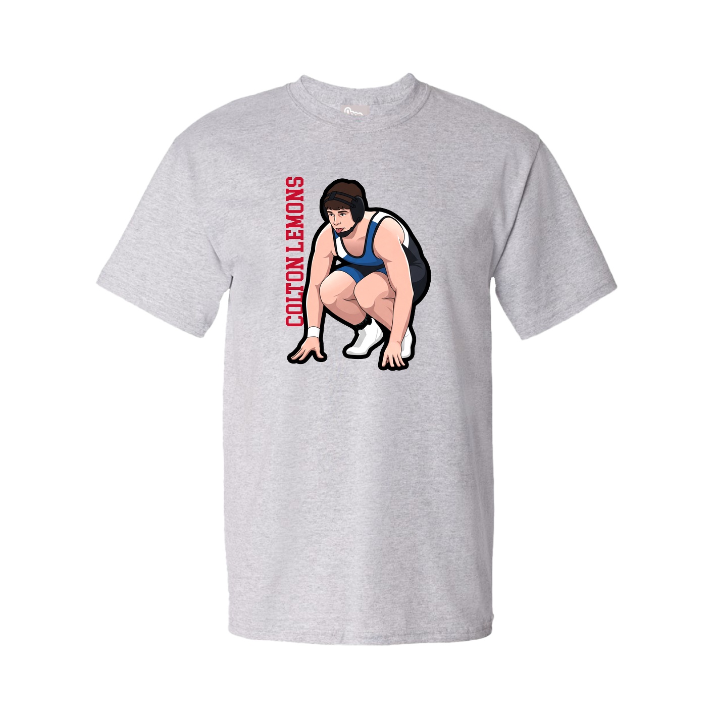 Tee — Name Vertical in Grey
