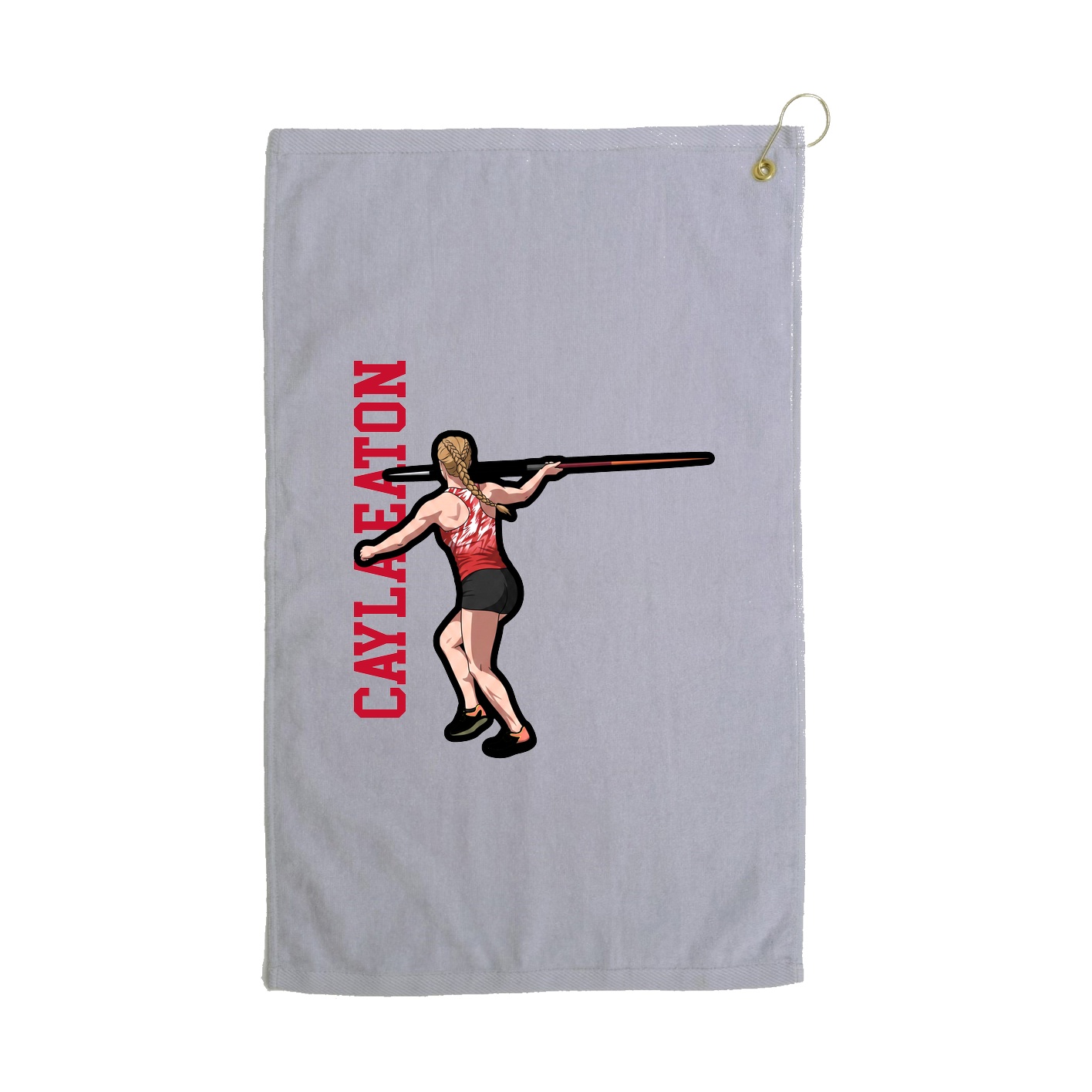 Golf Towel — Name Vertical in Grey