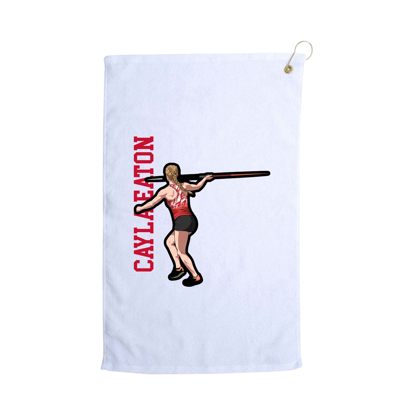 Golf Towel — Name Vertical in White