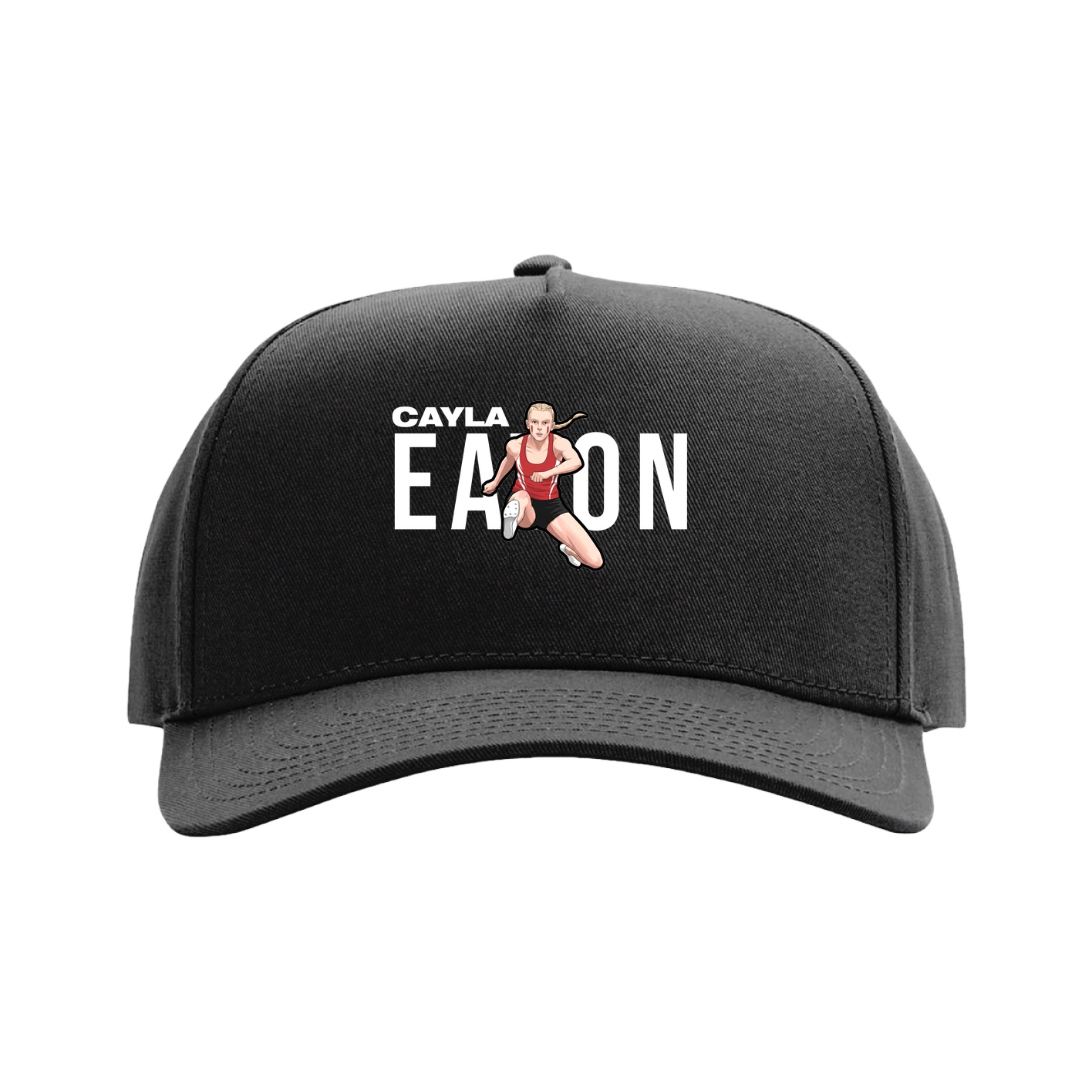 Full Fabric Five-Panel Champ Cap — Player Name in Black