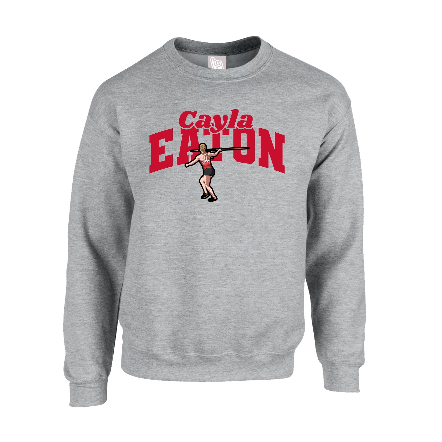 Fleece Crew — Signature Arch in Grey
