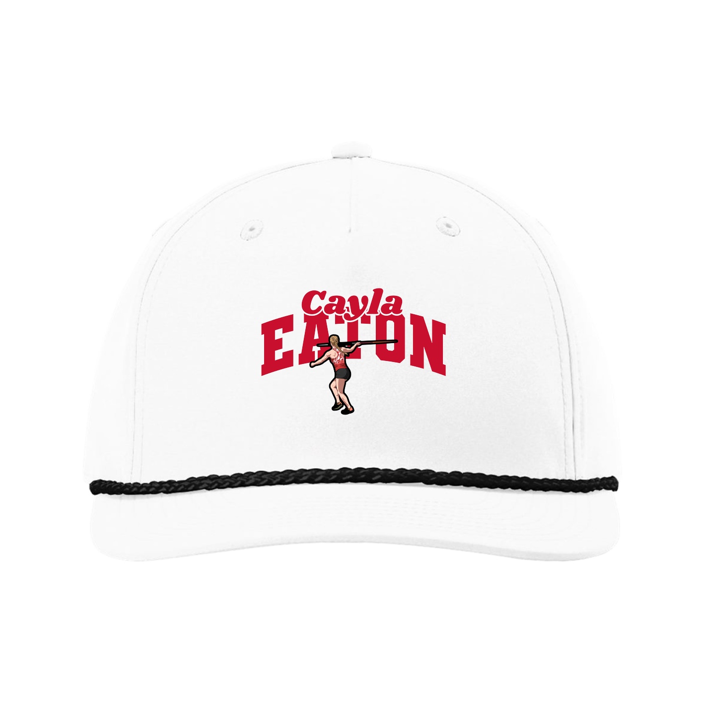 Five-Panel Classic Rope Cap — Signature Arch in White