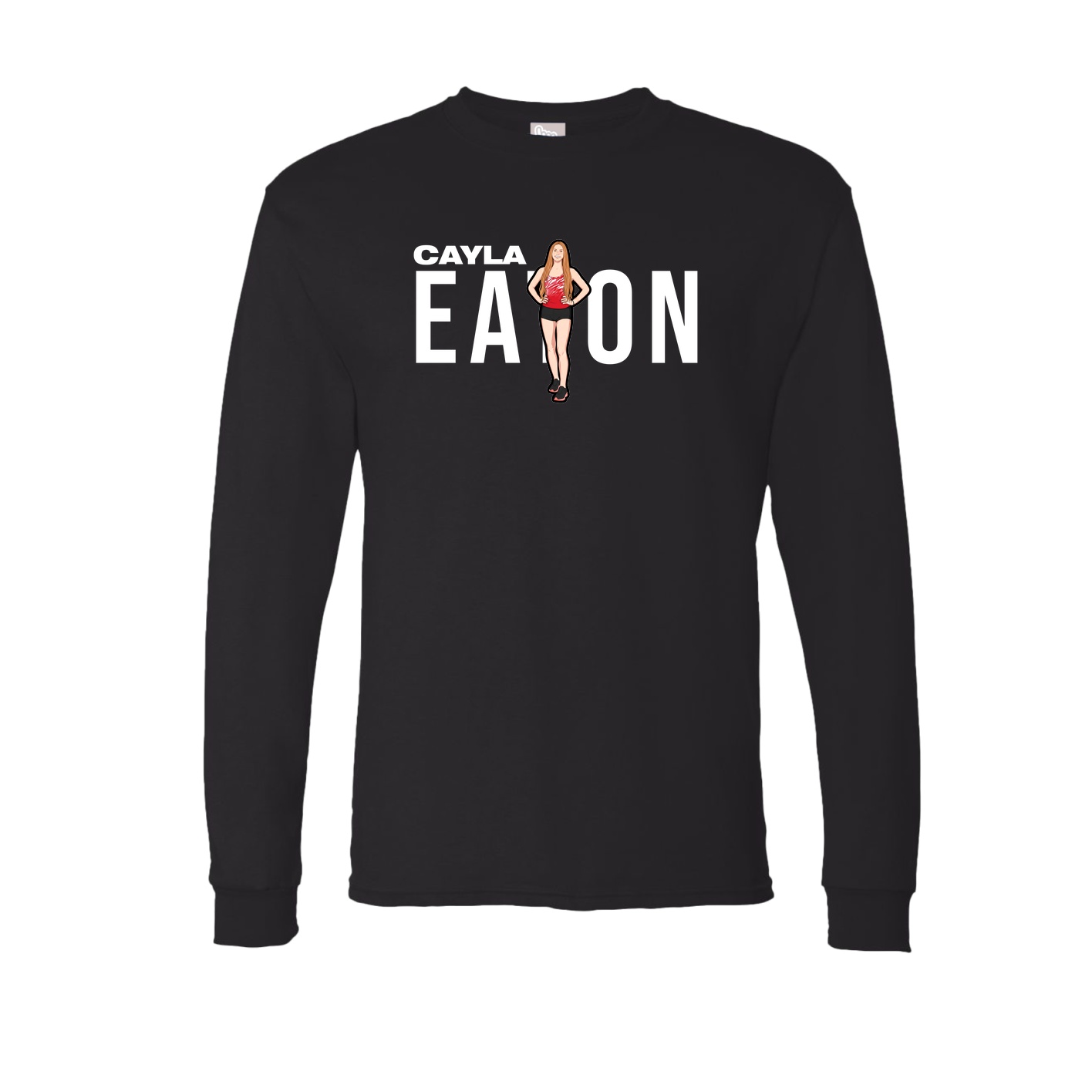 Long Sleeve Tee — Player Name in Black