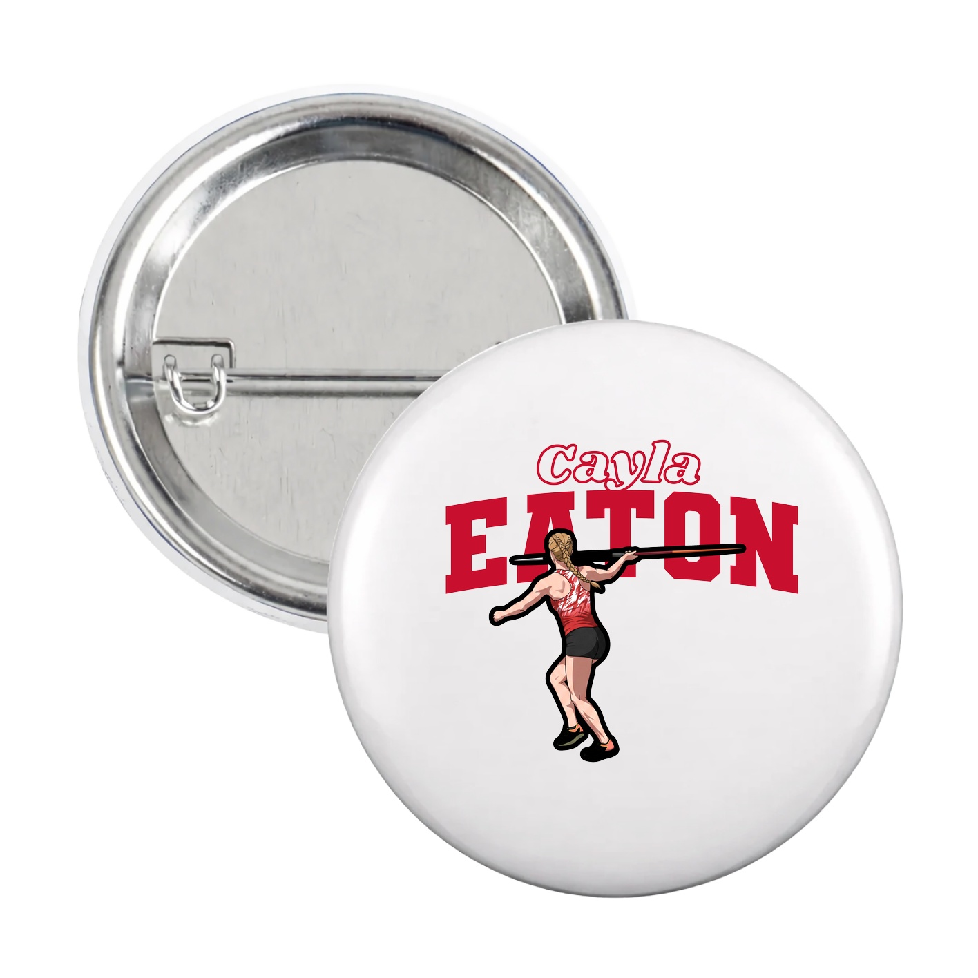 Game Day Button — Name Arch in White