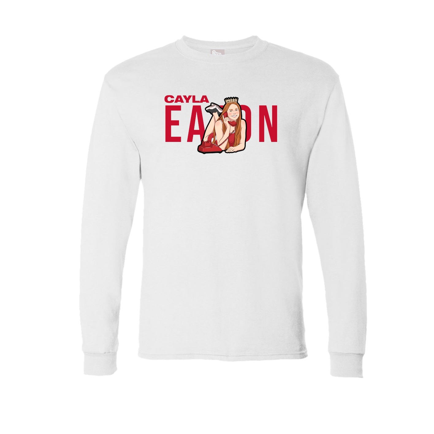 Long Sleeve Tee — Player Name in White