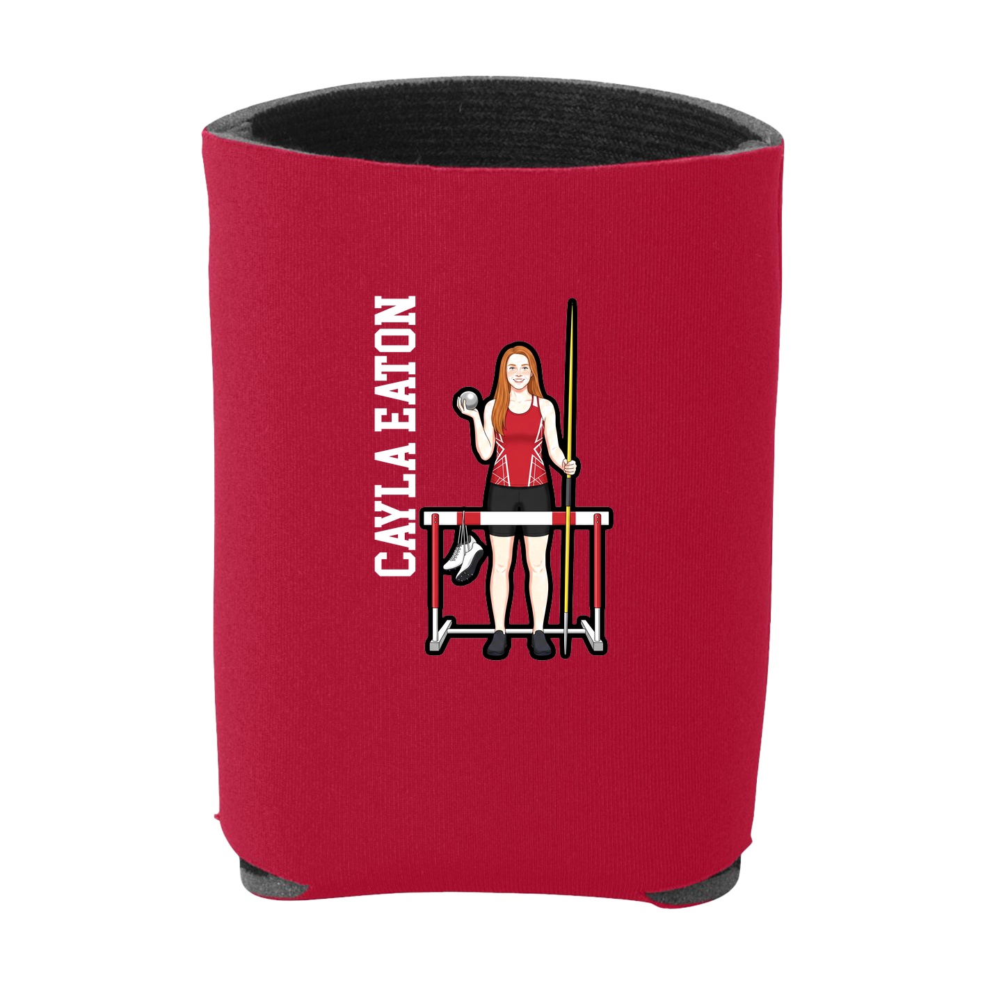 Can Holder — Name Vertical in Red