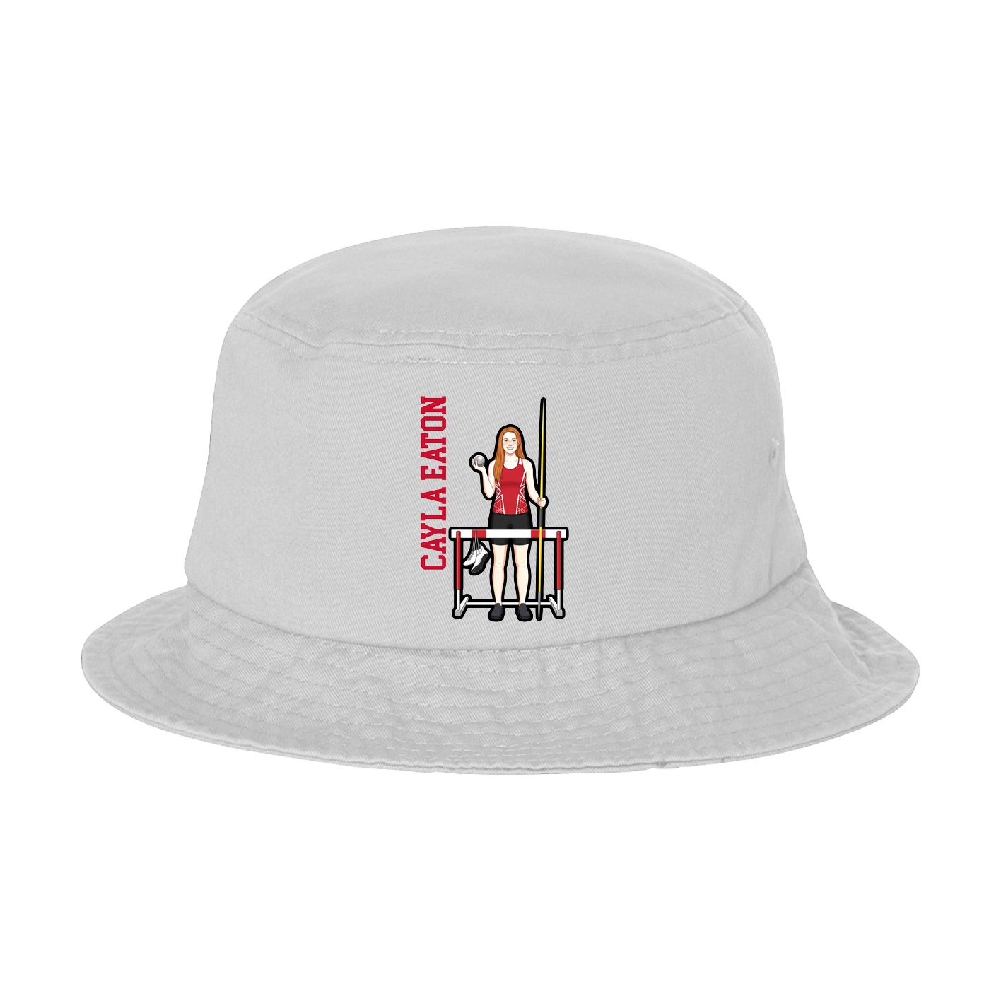 Bucket Cap — Name Vertical in White