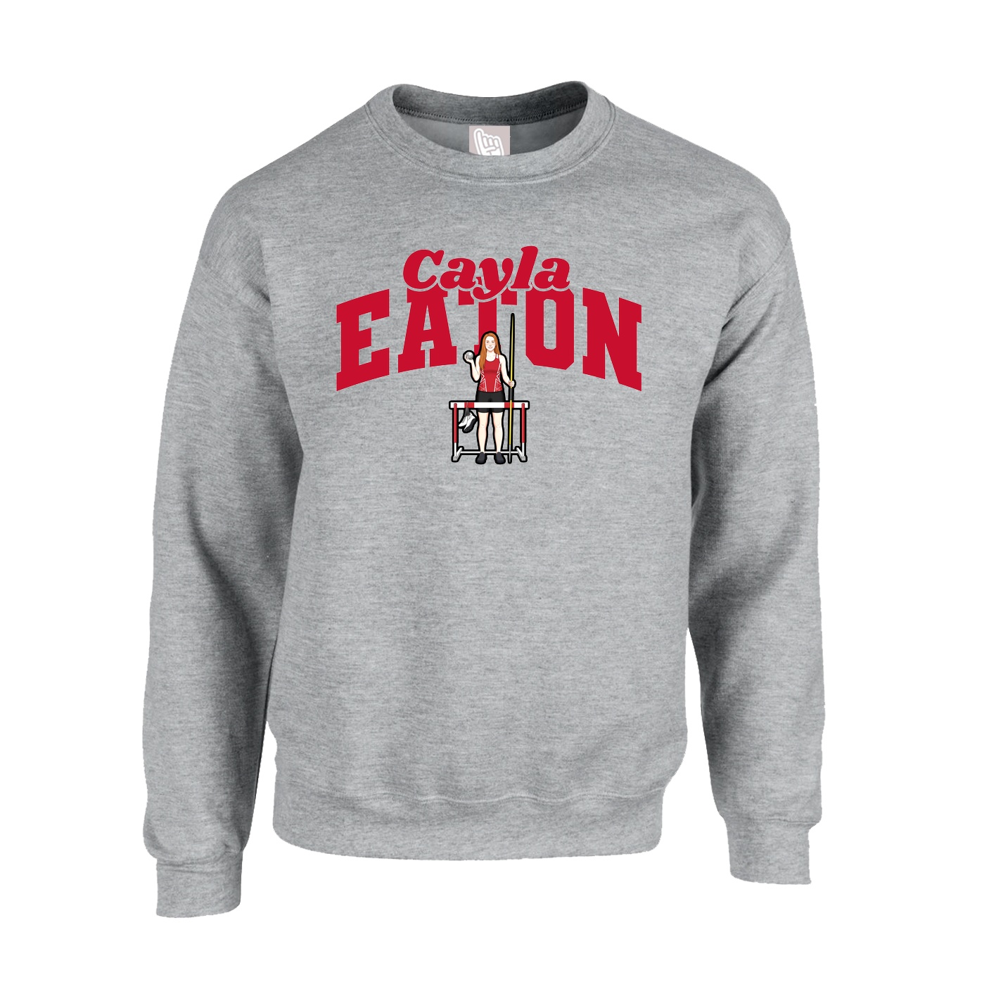 Fleece Crew — Signature Arch in Grey