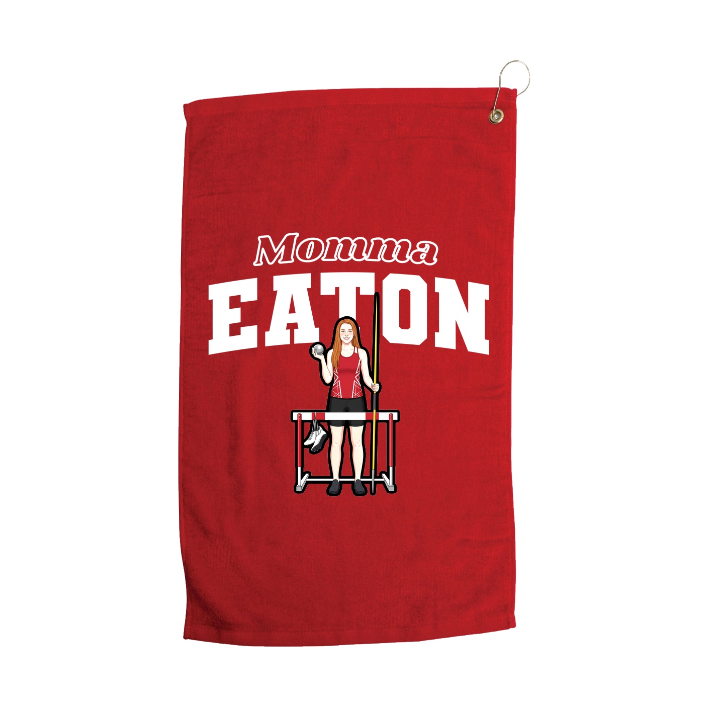 Golf Towel — Mothers Day Block in Red