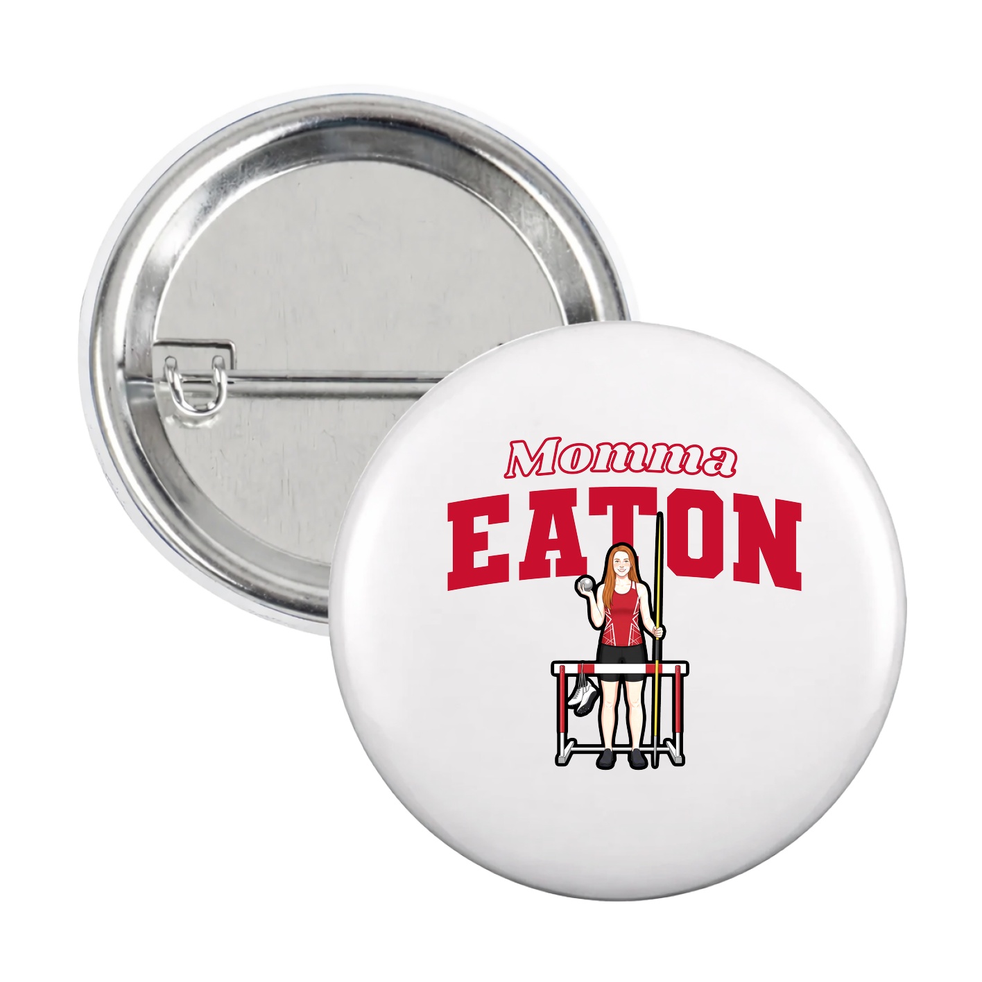 Game Day Button — Mothers Day Block in White