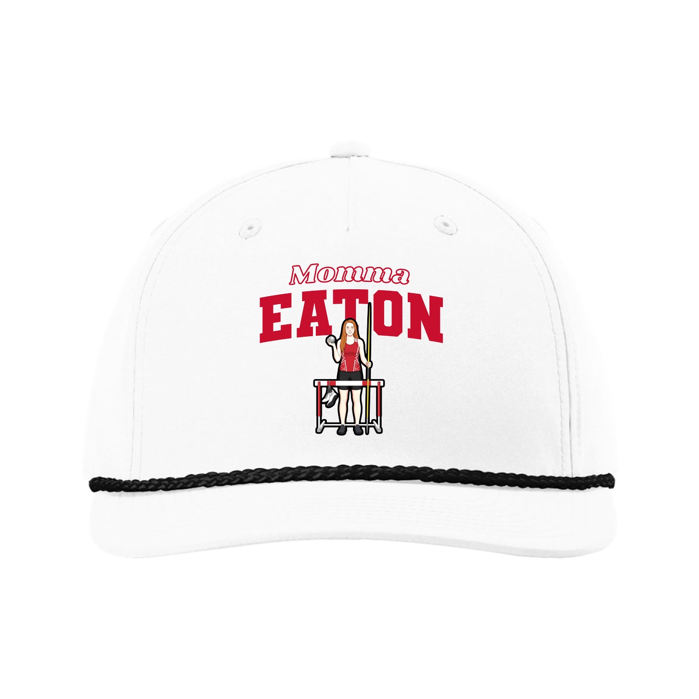 Five-Panel Classic Rope Cap — Mothers Day Block in White