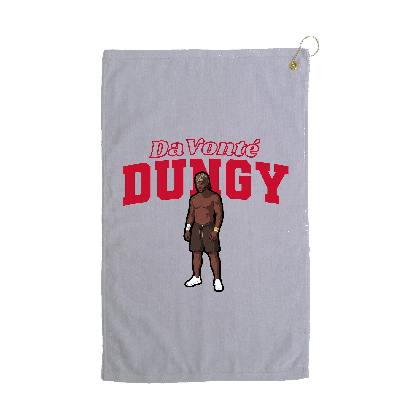 Golf Towel — Name Arch in Grey