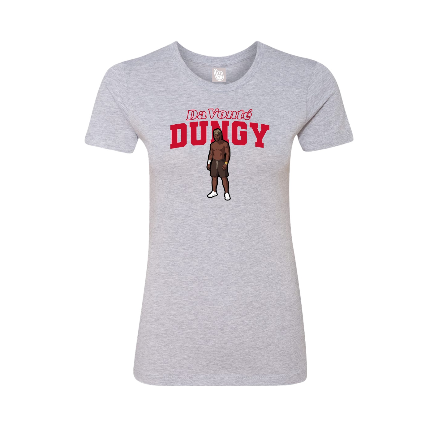 Fitted Women's Tee — Name Arch in Grey